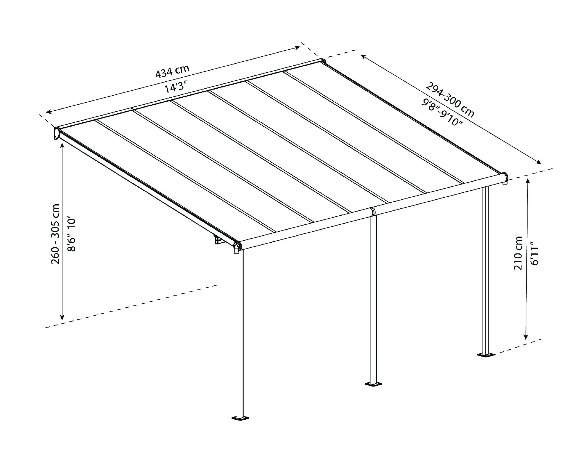 Canopia Terrassenüberdachung Capri 3x4.25