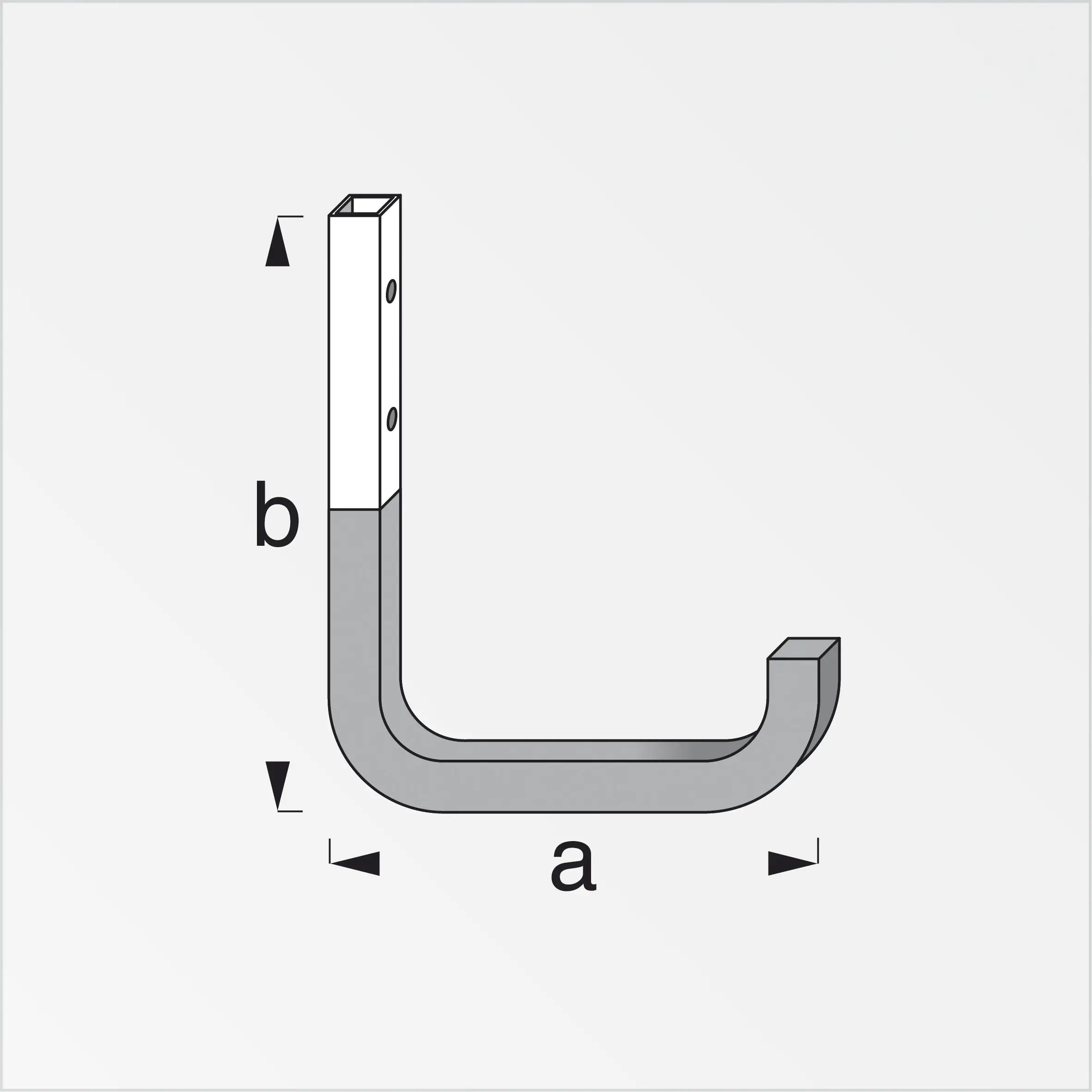 4001116038136_1 coaxis®-Wandhaken, gummiert 80 x 120 mm Aluminium roh schwarz