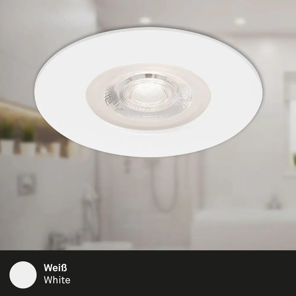 Briloner 3er Set LED Einbauleuchte Kulana weiß Ø 9 cm warmweiß