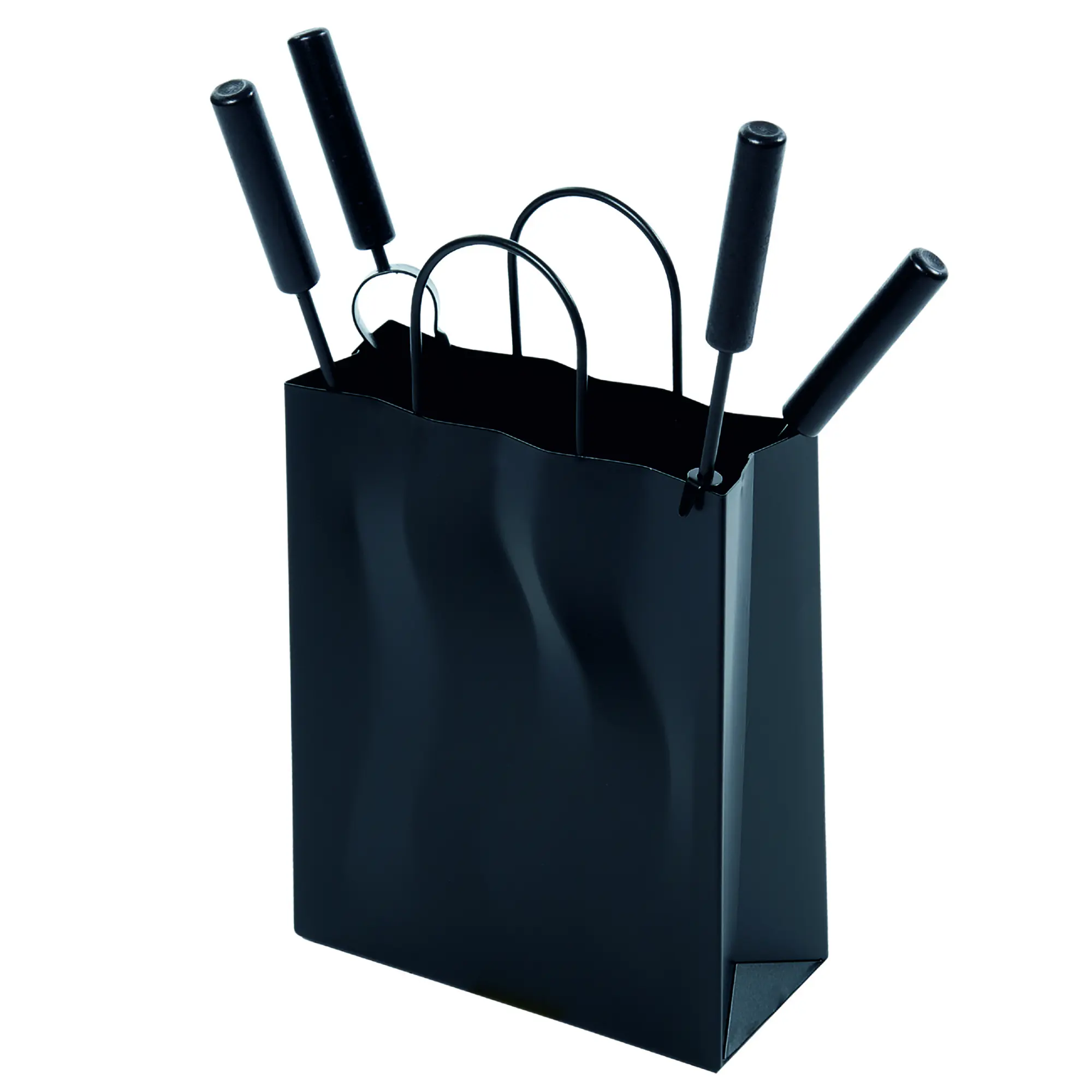 FireFix Kaminbesteck mit Tasche & 4 Besteckteilen 46 x 28 x 10 cm schwarz