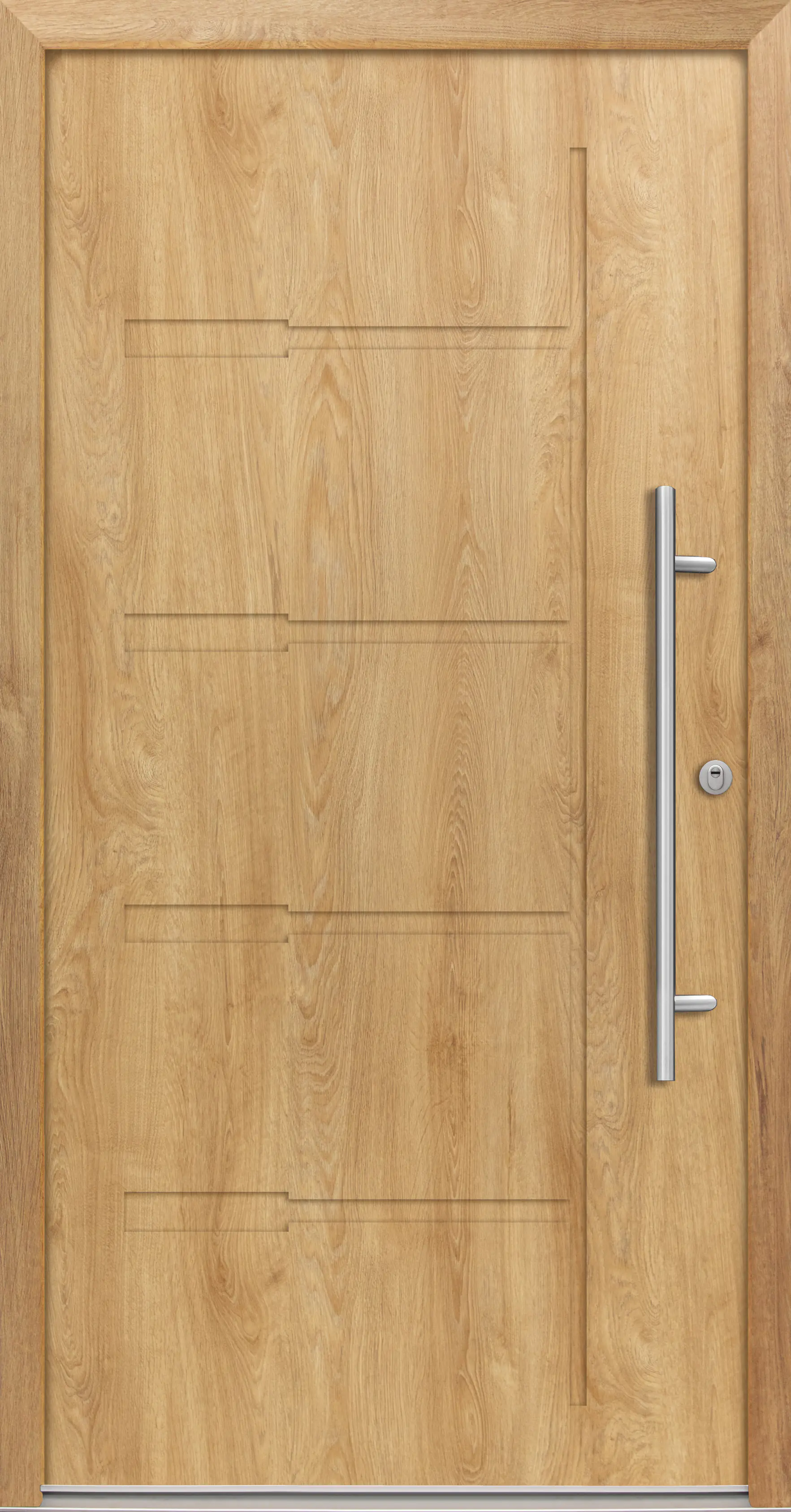 Splendoor Haustür Passivedoor Premium H1 RC2 Eiche Natur DIN Rechts 110 x 210 cm