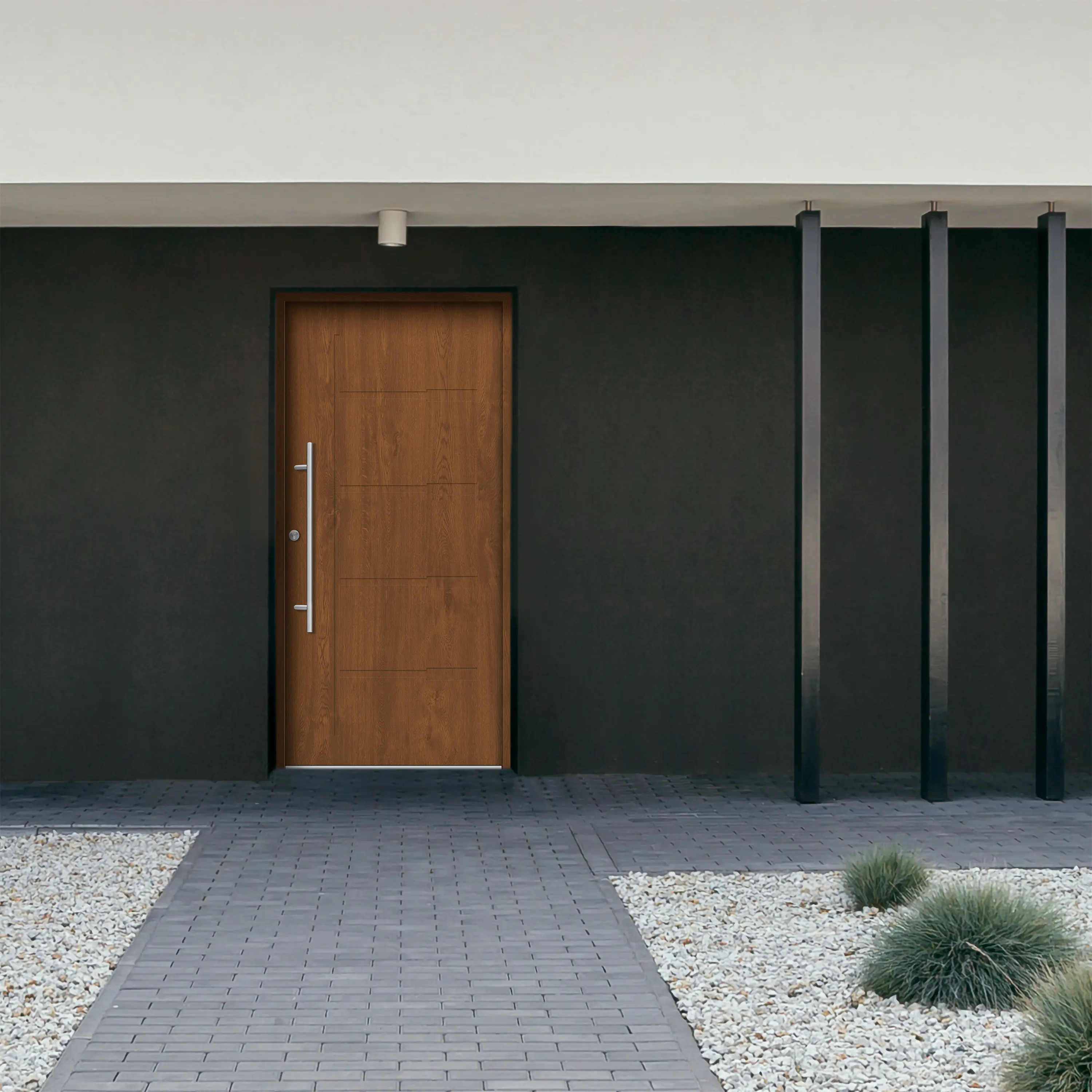 Splendoor Haustür Passivedoor Premium H1 Golden Oak DIN Links 110 x 210 cm