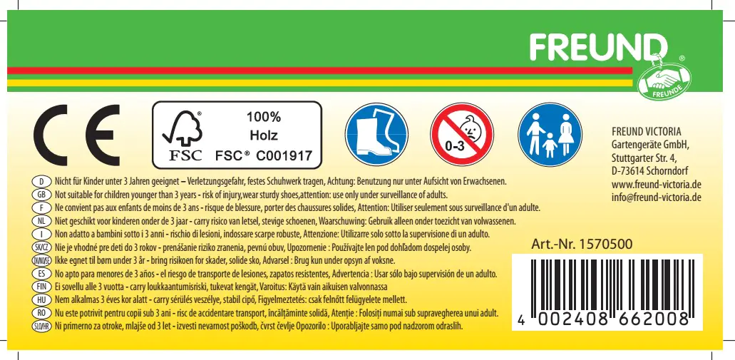 Freund Victoria Kinder-Reisstrohbesen 25 cm Arbeitsbreite