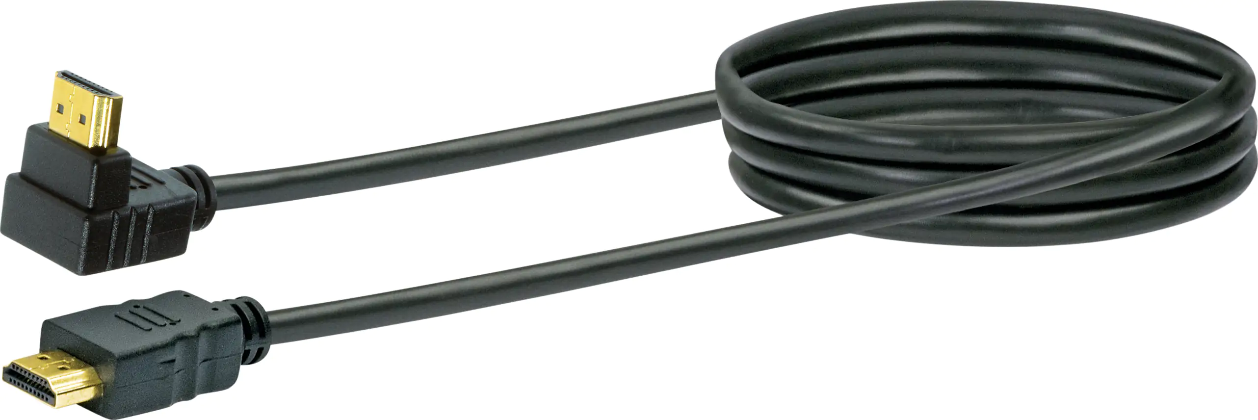 Schwaiger HDMI® Anschlusskabel HDMW13 053 mit Winkelstecker schwarz, 1,3m, 2x HDMI 1x 90° gewinkelt