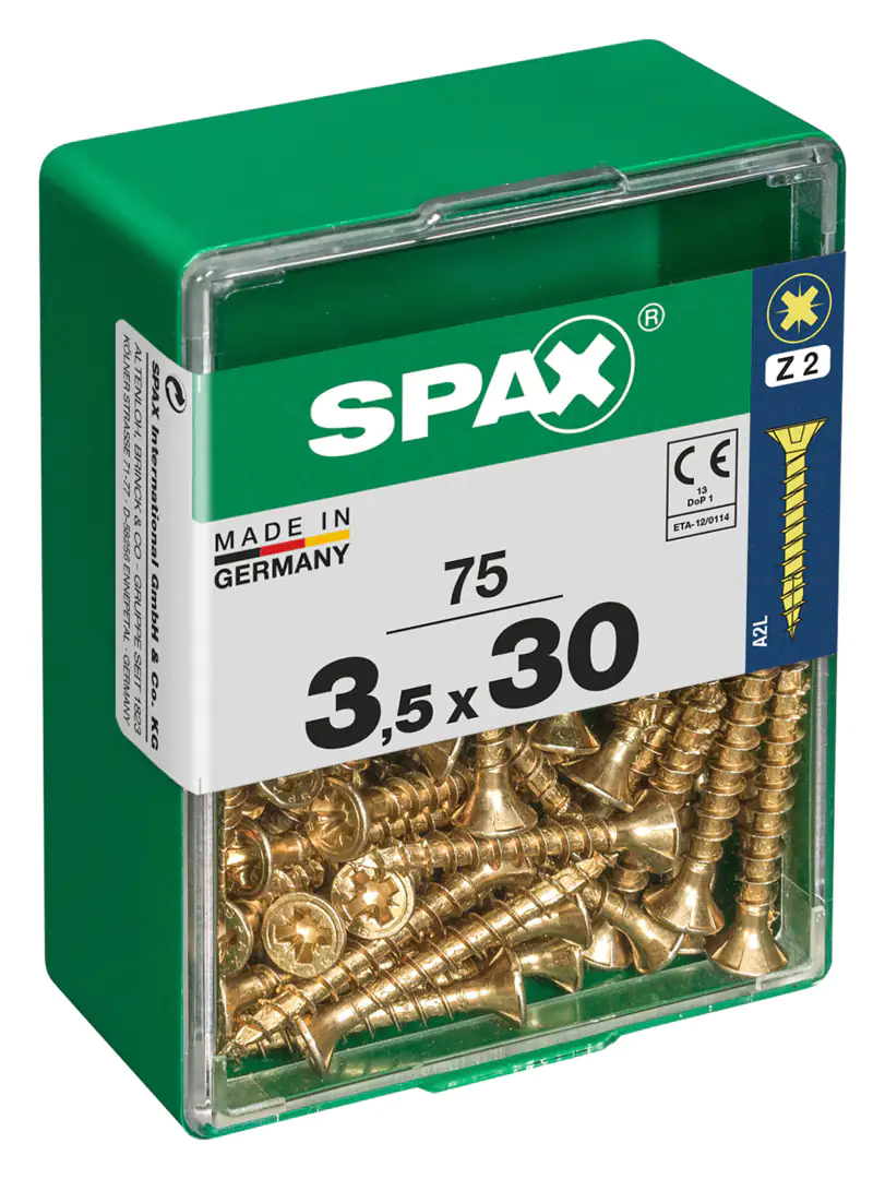 Spax Universalschrauben 3.5 x 30 mm PZ 2 - 75 Stk. Spax Universalschrauben 3.5 x 30 mm PZ 2 - 75 Stk.