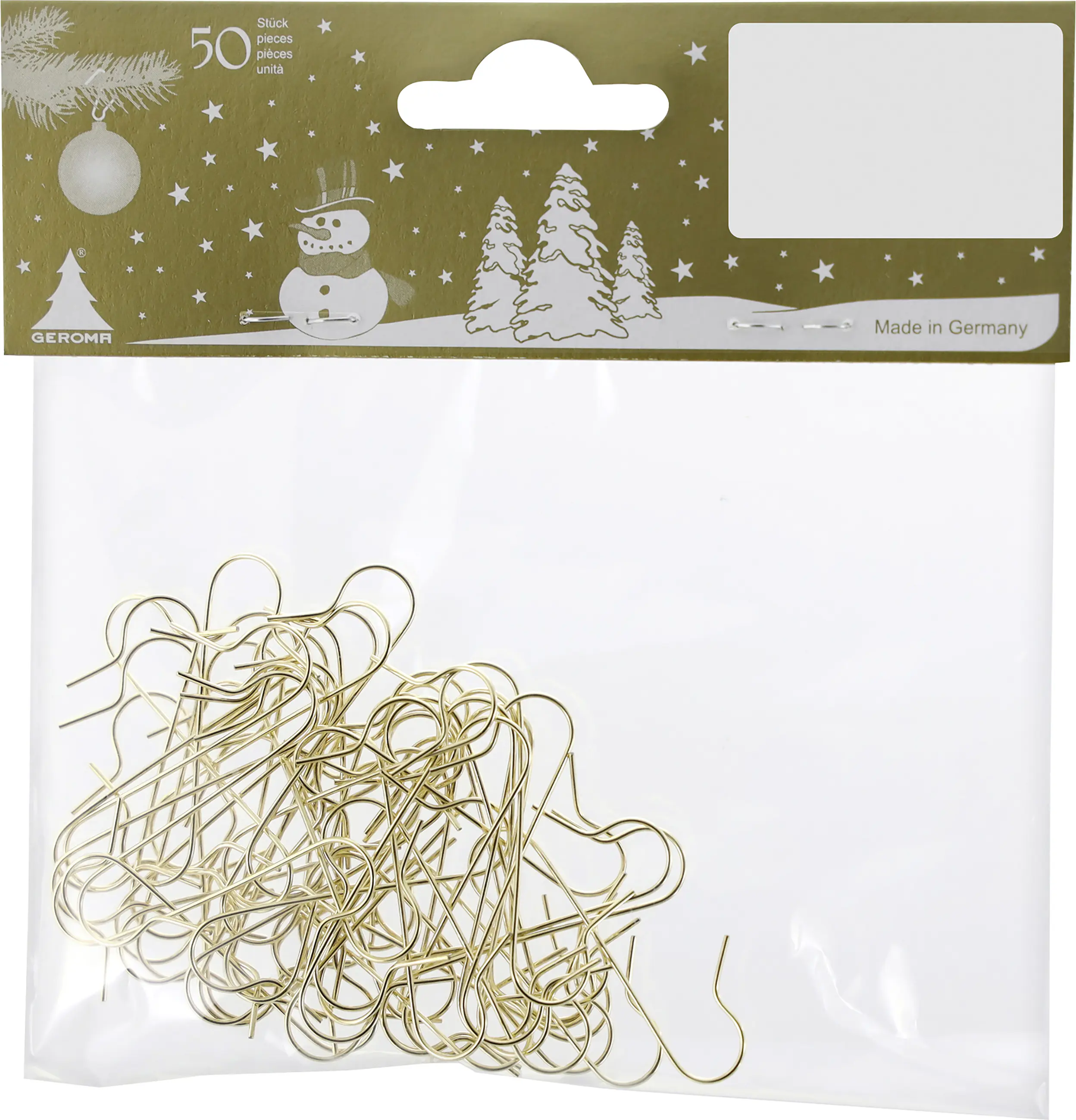 Drahtaufhänger für Weihnachtsbaum S-Haken 3 cm gold 50 Stück