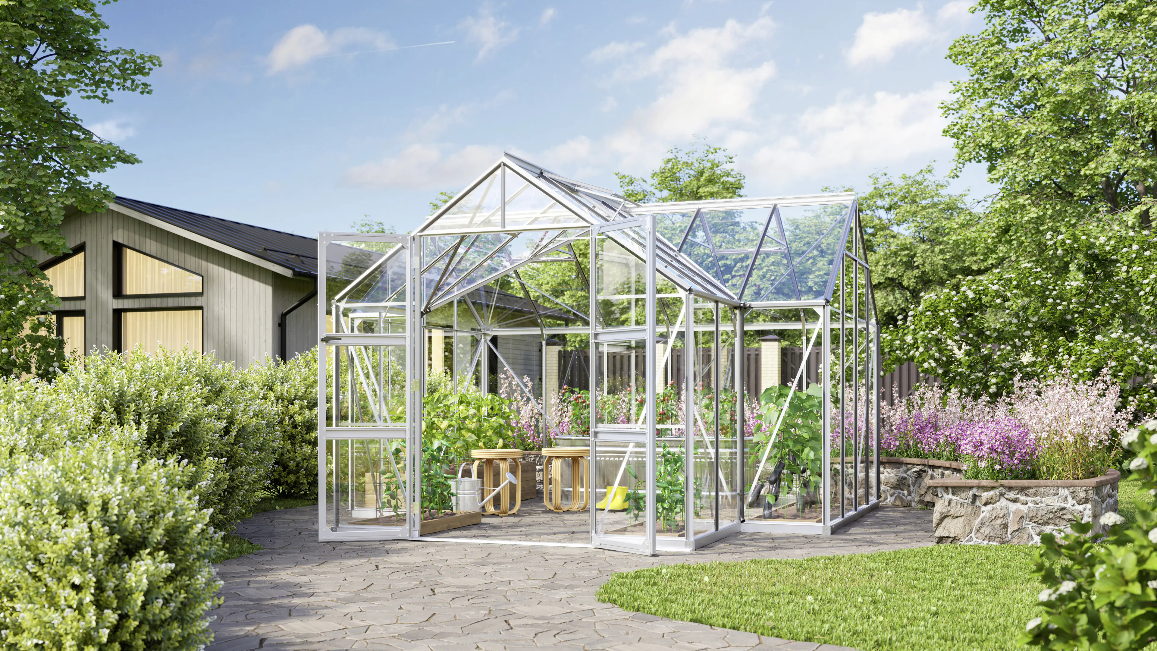 Vitavia Gewächshaus Campus Alu 3,83 x 3,83 x 2,54 m Vitavia Gewächshaus Campus Alu 3,83 x 3,83 x 2,54 m