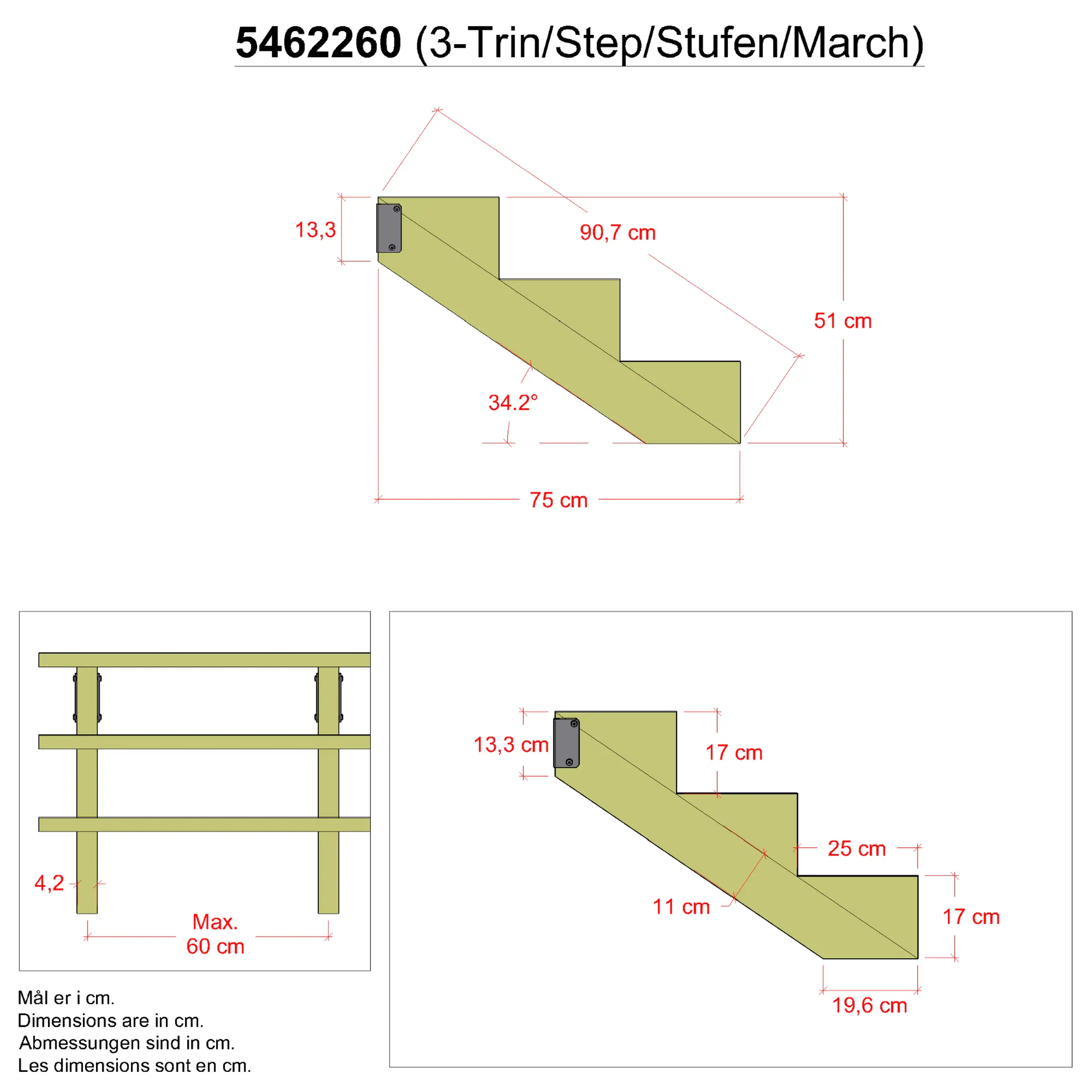 Plus Treppenwange Kiefer 17 cm Stufenhöhe mit Beschlag Plus Treppenwange Kiefer 17 cm Stufenhöhe mit Beschlag