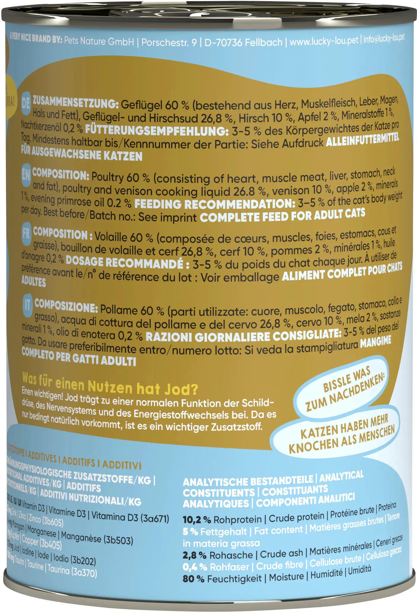 Lucky Lou Lifestage Adult Geflügel und Hirsch 400g