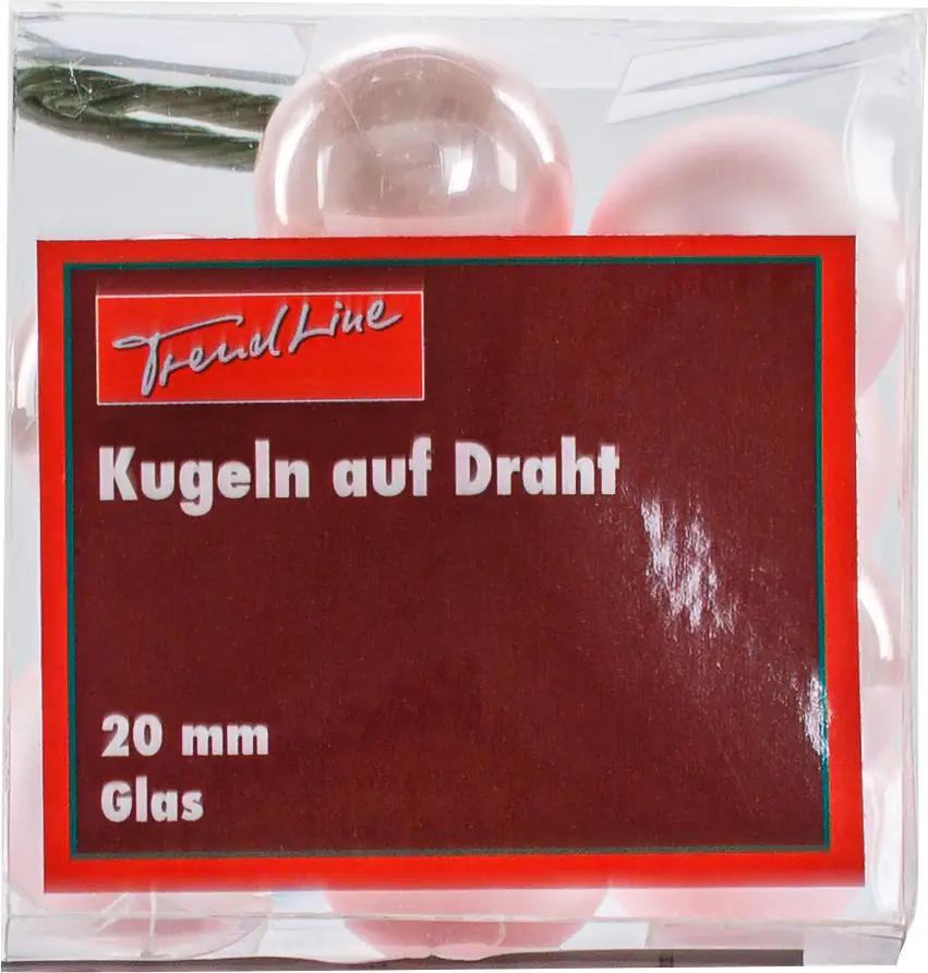 TrendLine Weihnachtskugeln aus Glas auf Draht Ø 2 cm puderrosa 10 Stück TrendLine Weihnachtskugeln aus Glas auf Draht Ø 2 cm puderrosa 10 Stück