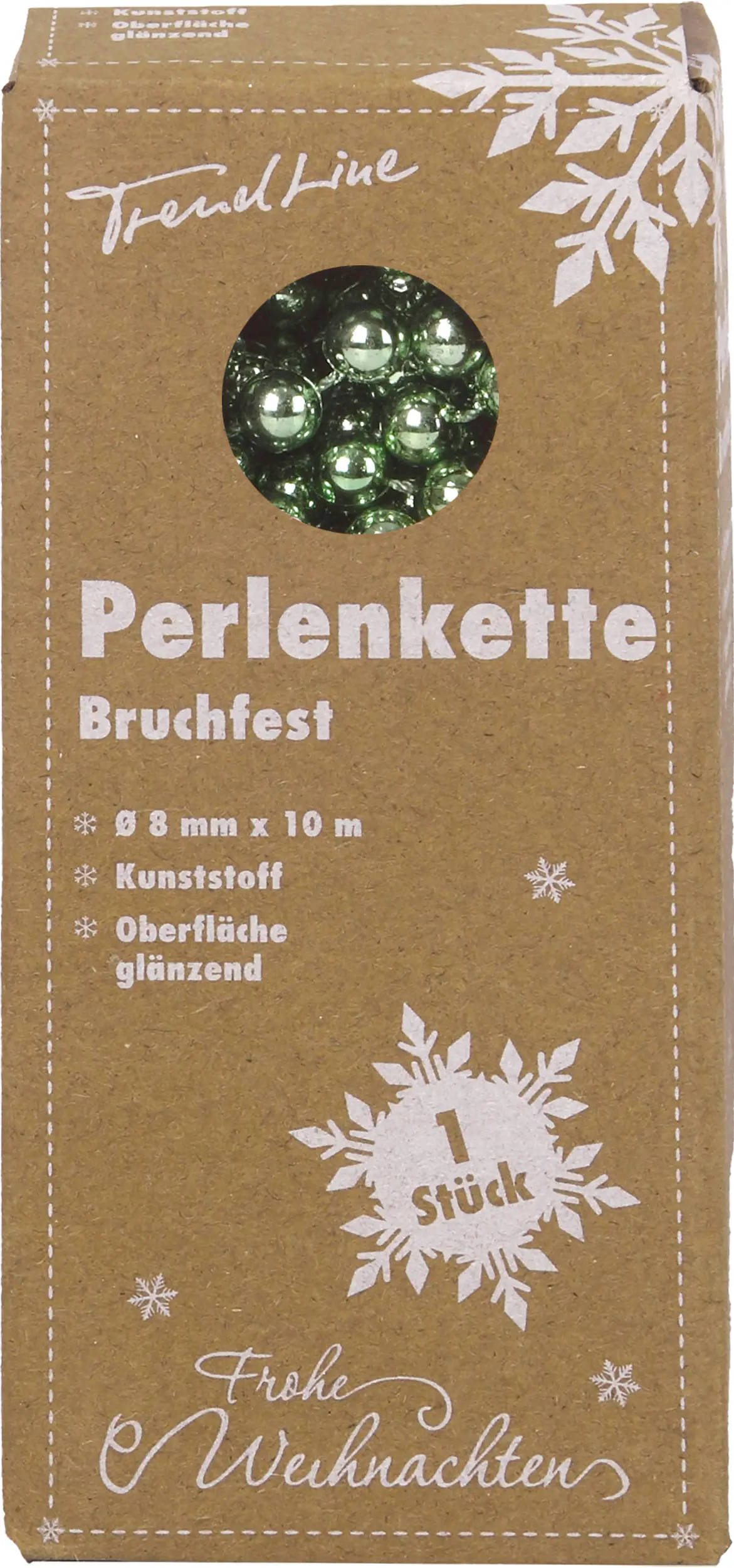 TrendLine Perlenkette bruchfest langlebig 10 m light green