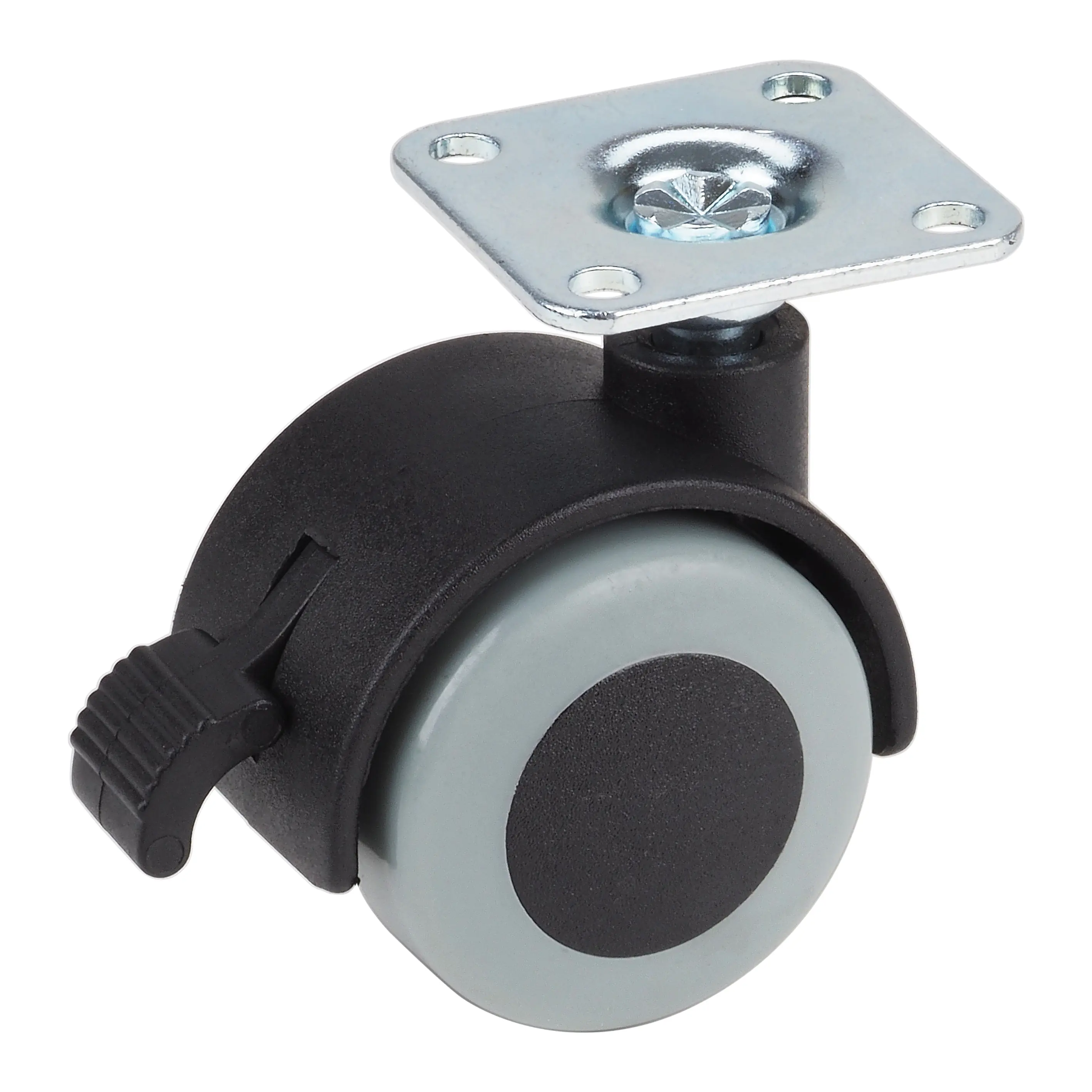 Doppelrolle mit Radfeststeller Ø 40 mm für empfindliche Böden Tragkr. 30 kg