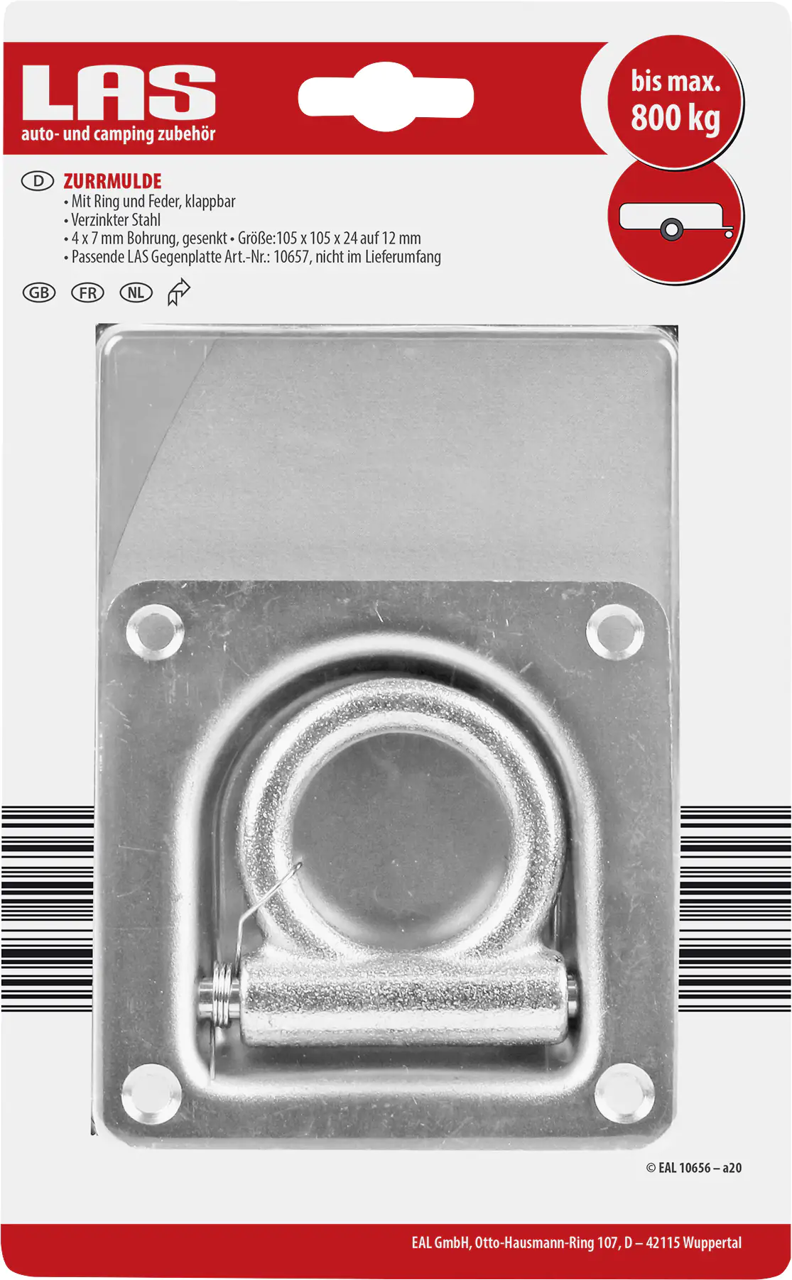 LAS Zurrmulde mit Ringe und Feder gesenkt