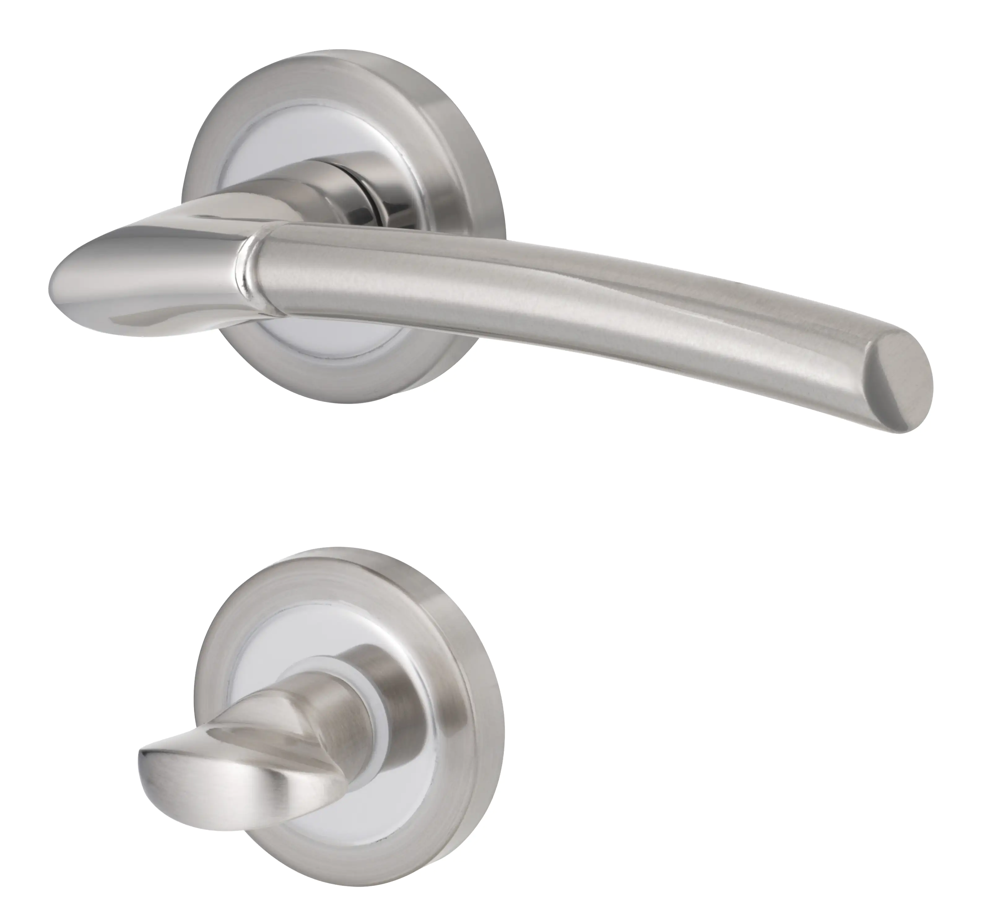 Alpertec WC-Rosettengarnitur Lena Messing Bi-Colour rund