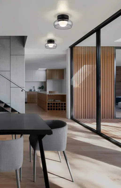 Globo Deckenleuchte Carlene Ø 20 x 10 cm schwarz matt