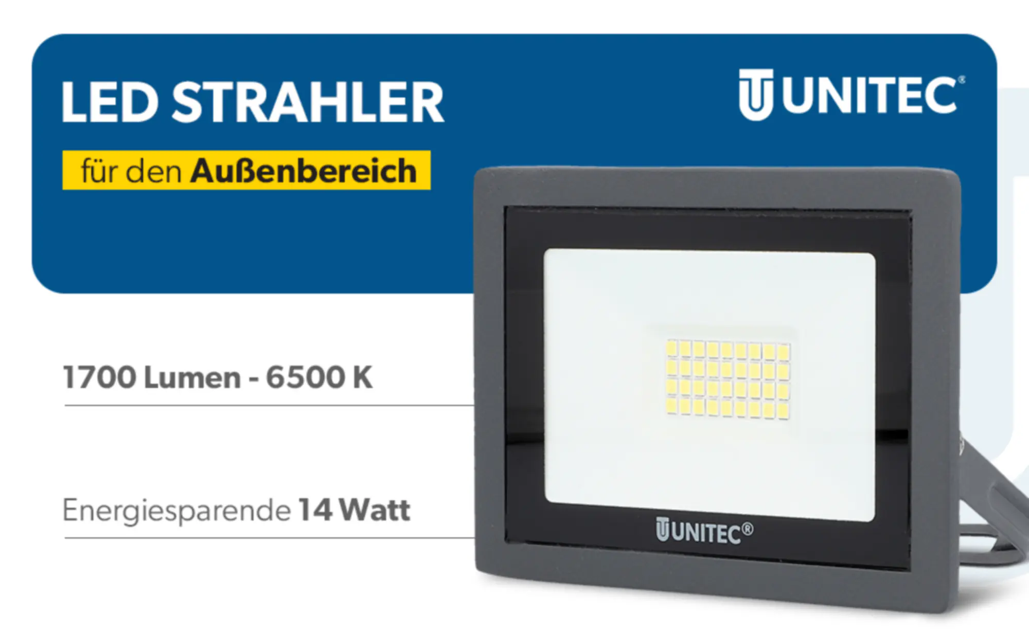 UniTec LED Strahler anthrazit 14 W 1700 lm 