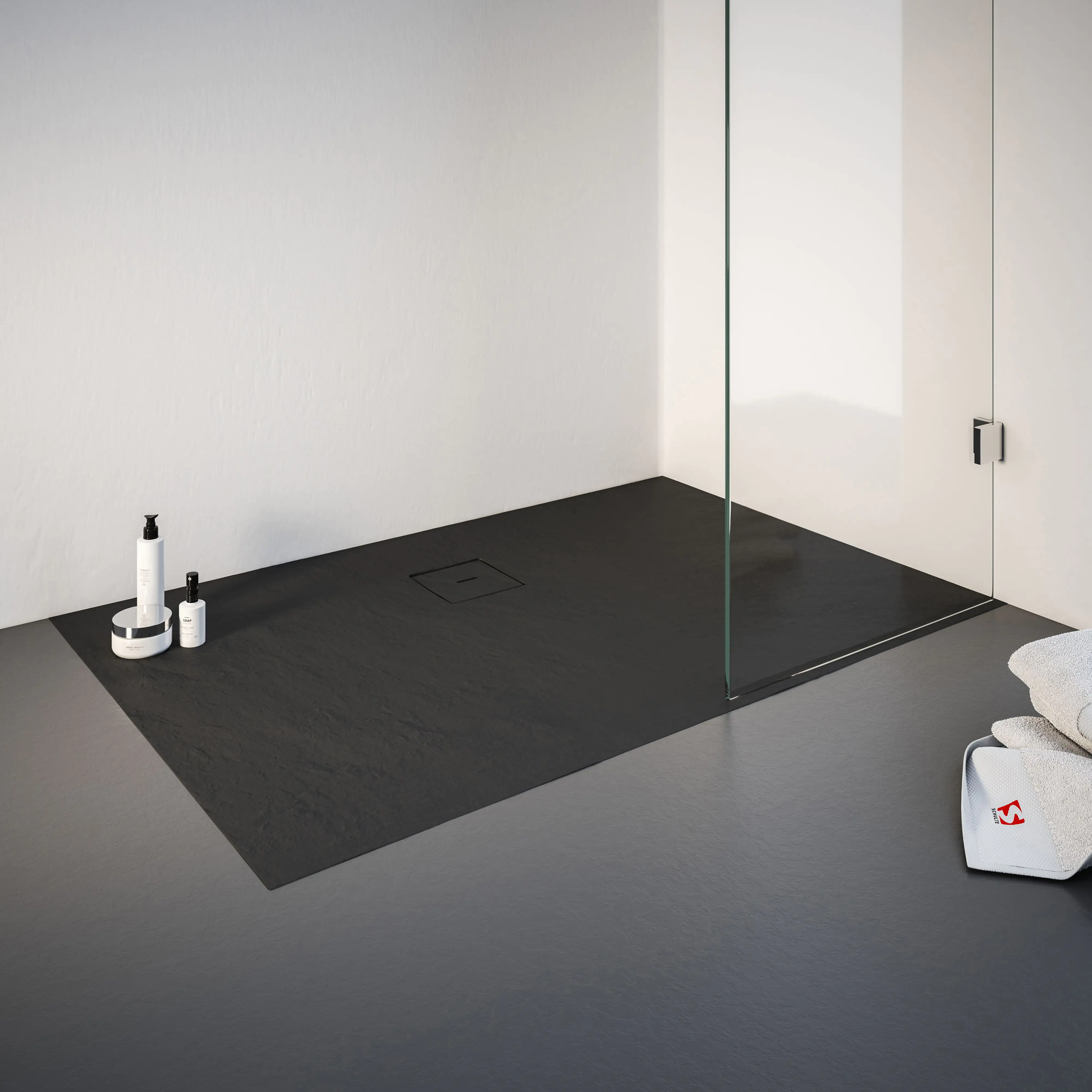 Schulte Duschwanne Steinstruktur 75 x 140 cm anthrazit