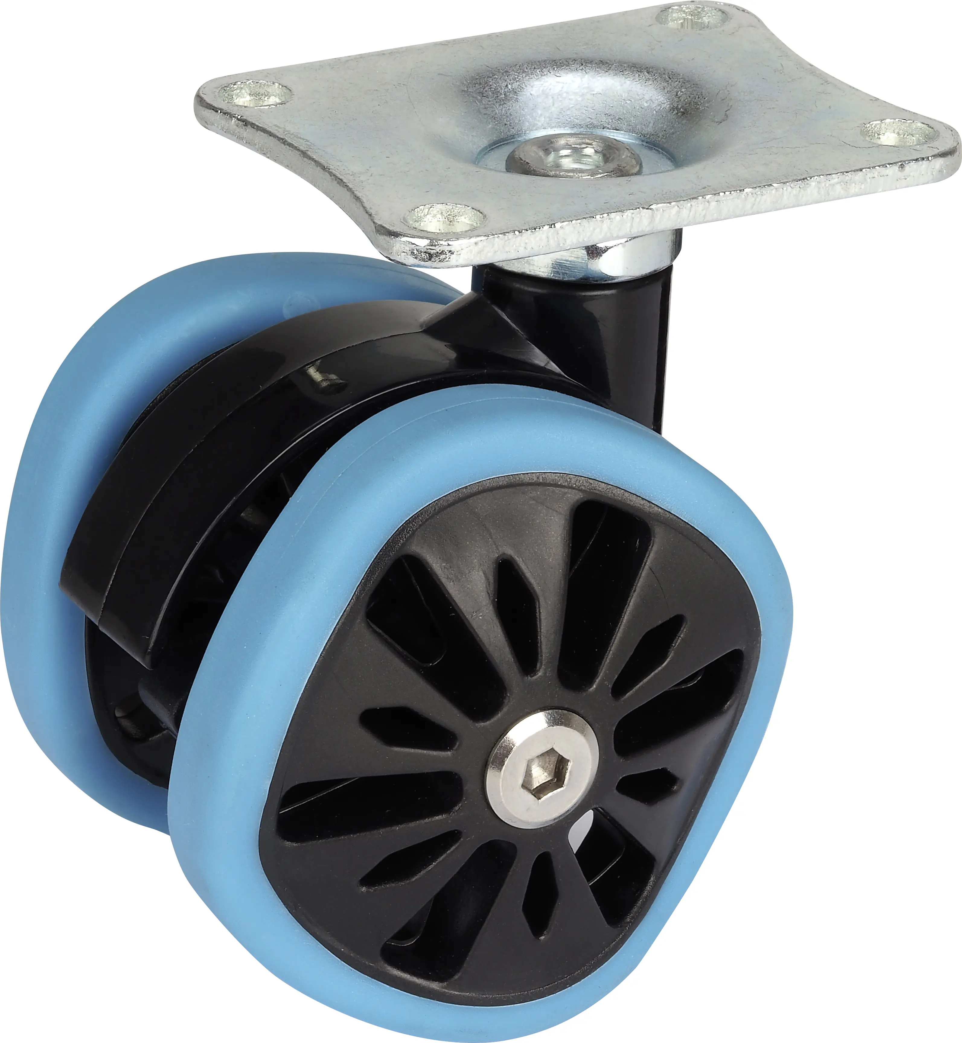 Design-Doppelrolle 58 x 10,5 mm Tragkr. 70 kg blau