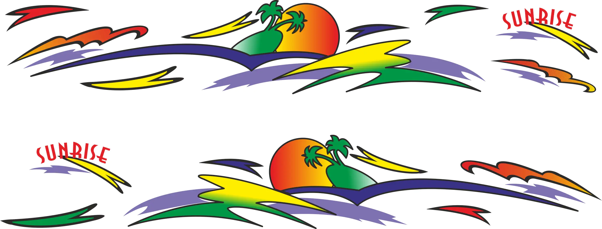 Hermann Schütz Aufkleber Graffity-Universal-Dekor Sunrise 10 Motive