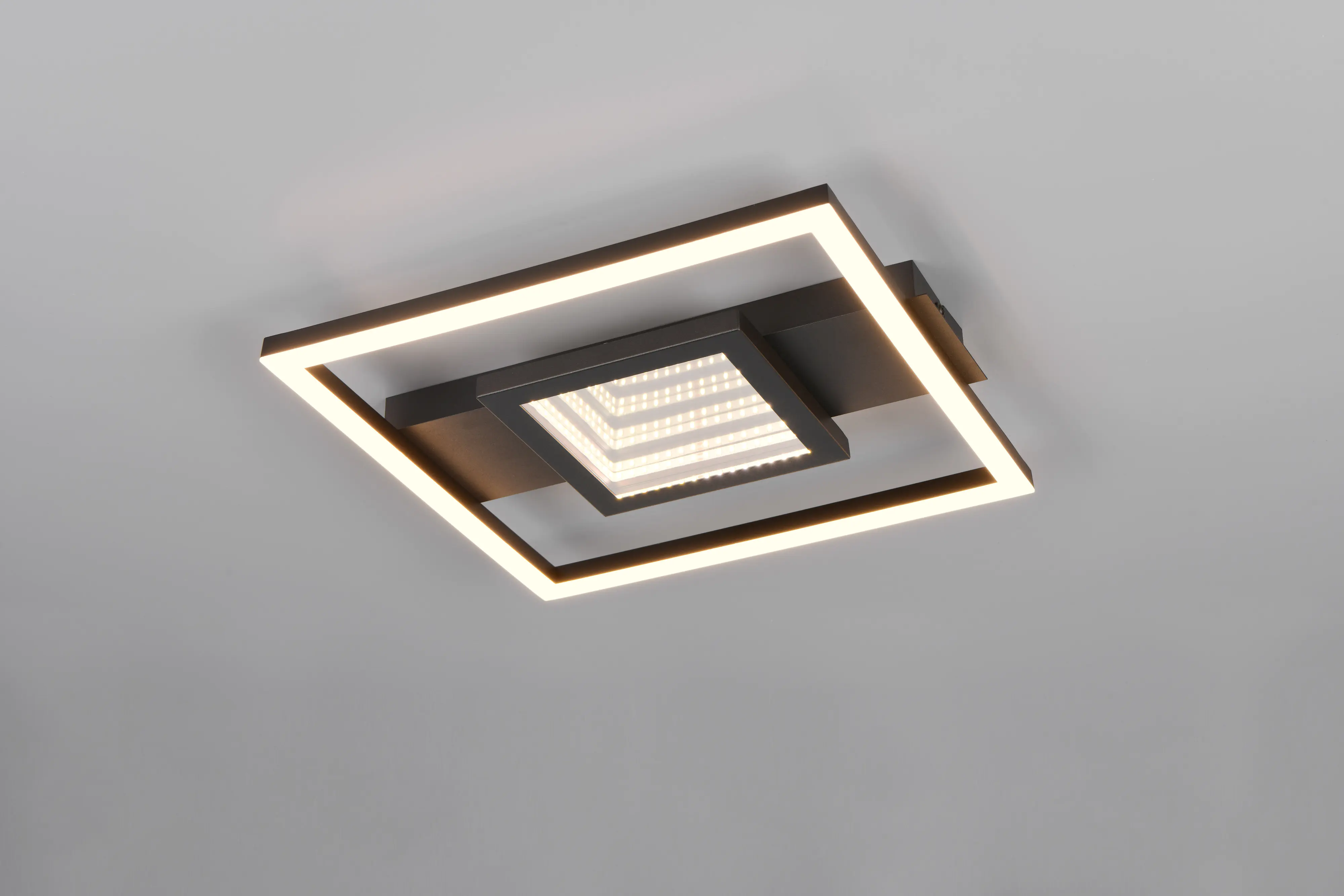 Trio Leuchten LED Deckenleuchte Wheeler 16 W schwarz matt eckig