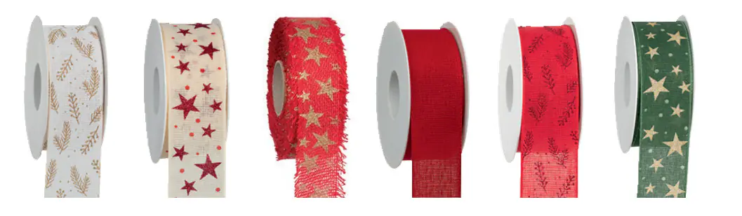 Duni Geschenkband Weihnachten mehrfarbig 2 m x 40 mm