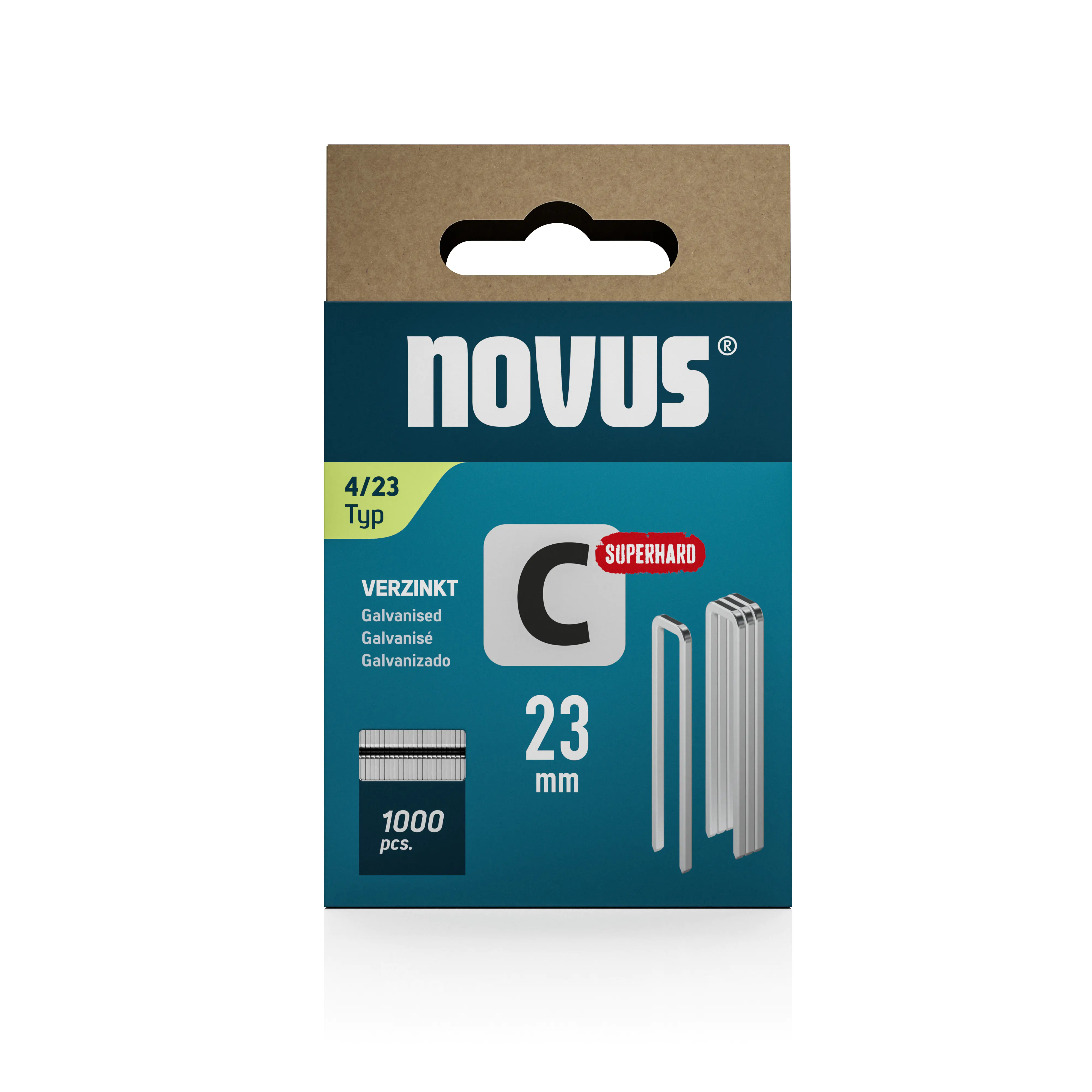 Novus Tackerklammer Typ 4 23 mm 1000 Stück Schmalrückenklammern Novus Tackerklammer Typ 4 23 mm 1000 Stück Schmalrückenklammern