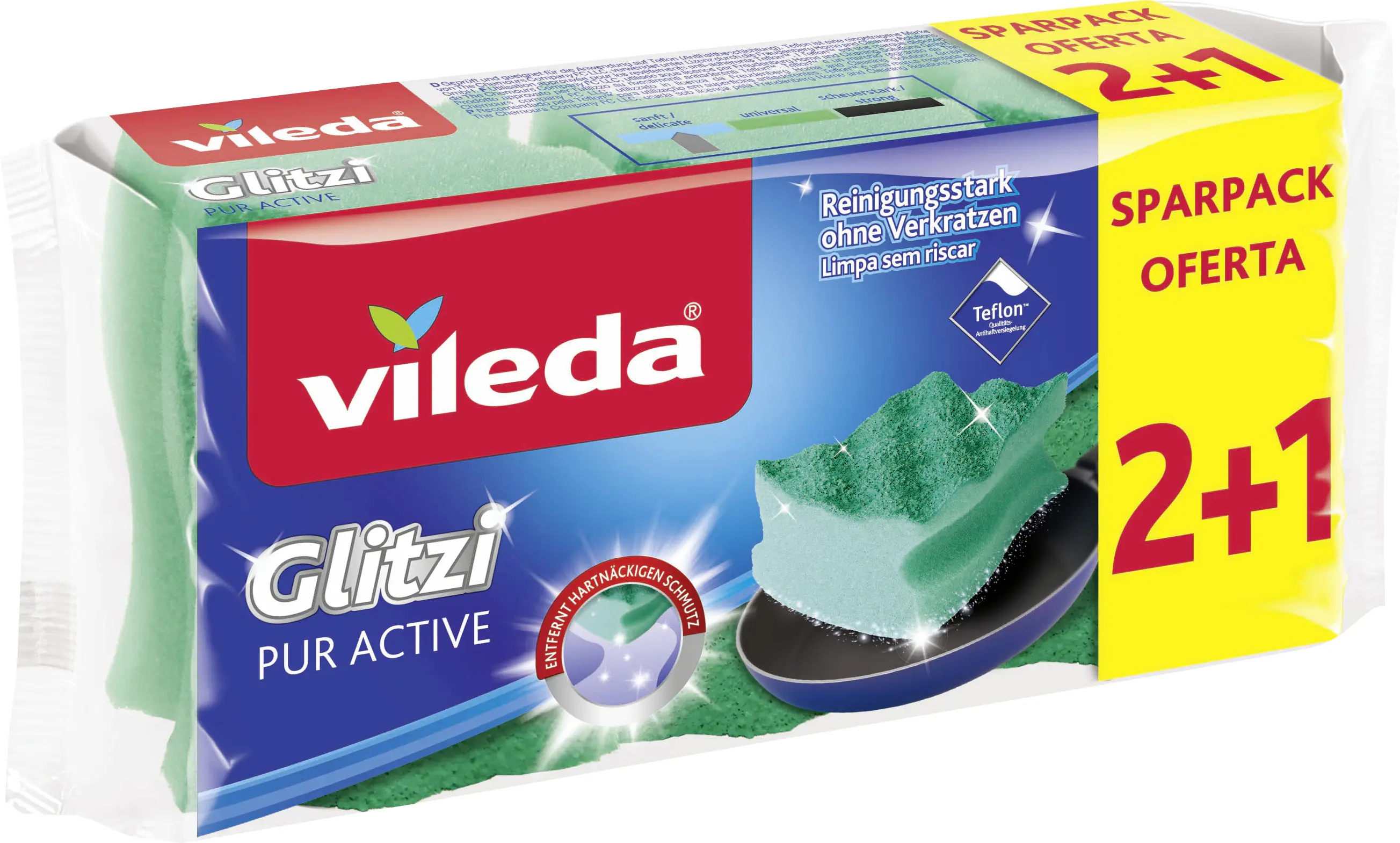 Vileda Topfreiniger Glitzi Pur Active 2+1 3 Stück