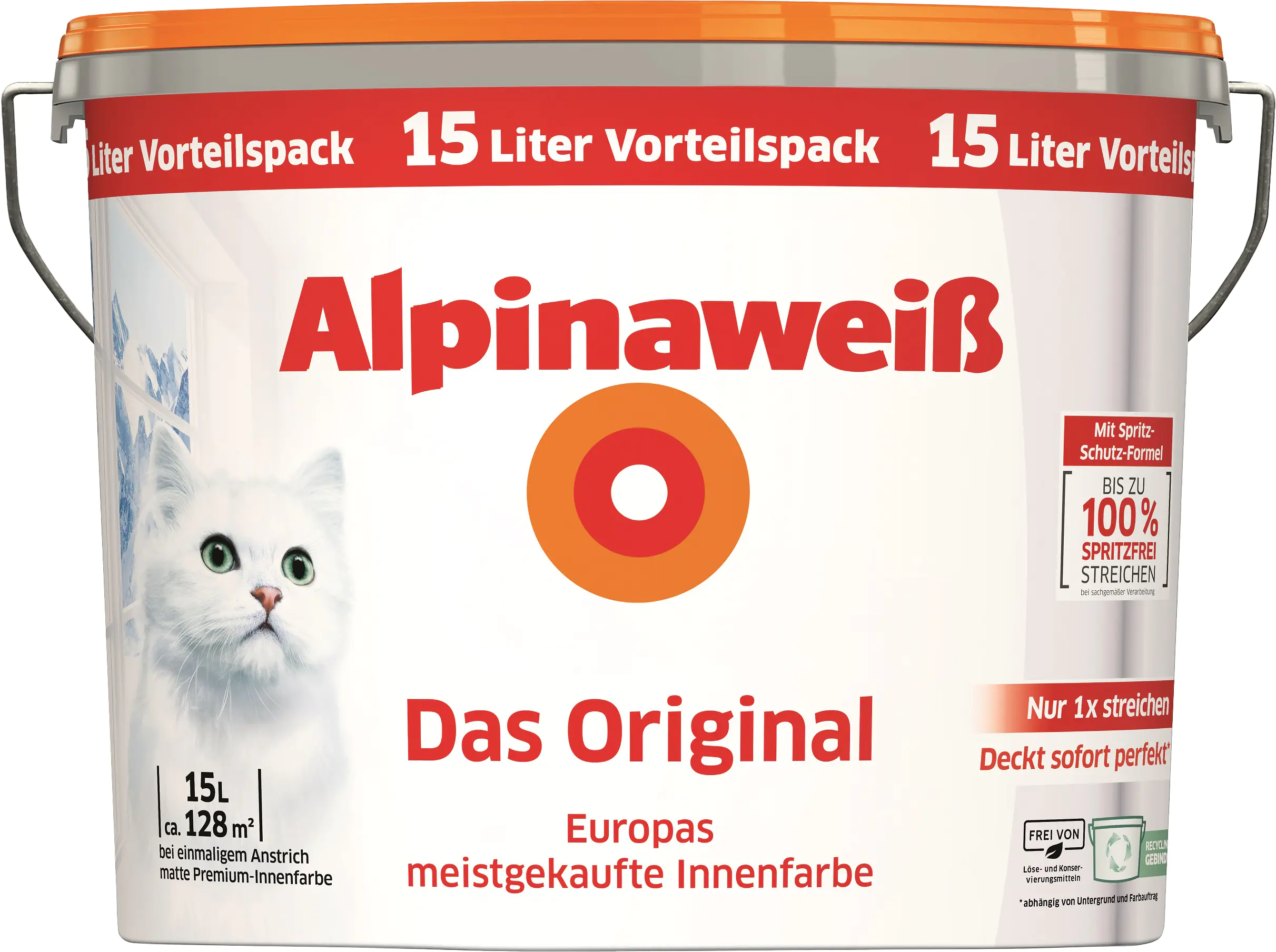 Alpinaweiß Das Orginal Wandfarbe weiß matt 15 L  