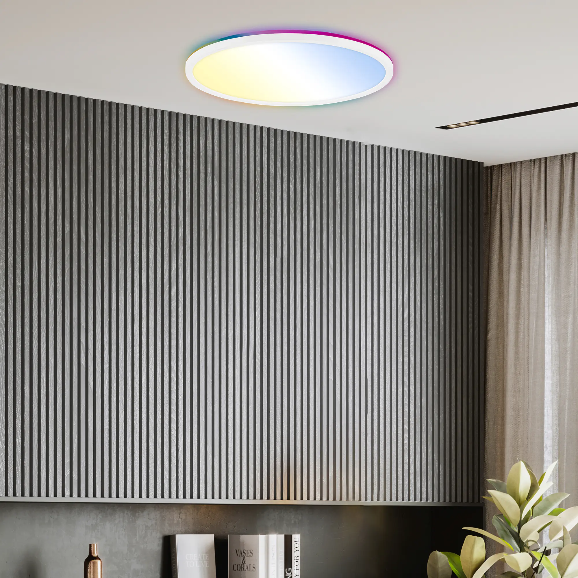 Briloner LED-Panelleuchte Slim Ø 42 cm weiß RGB dimmbar