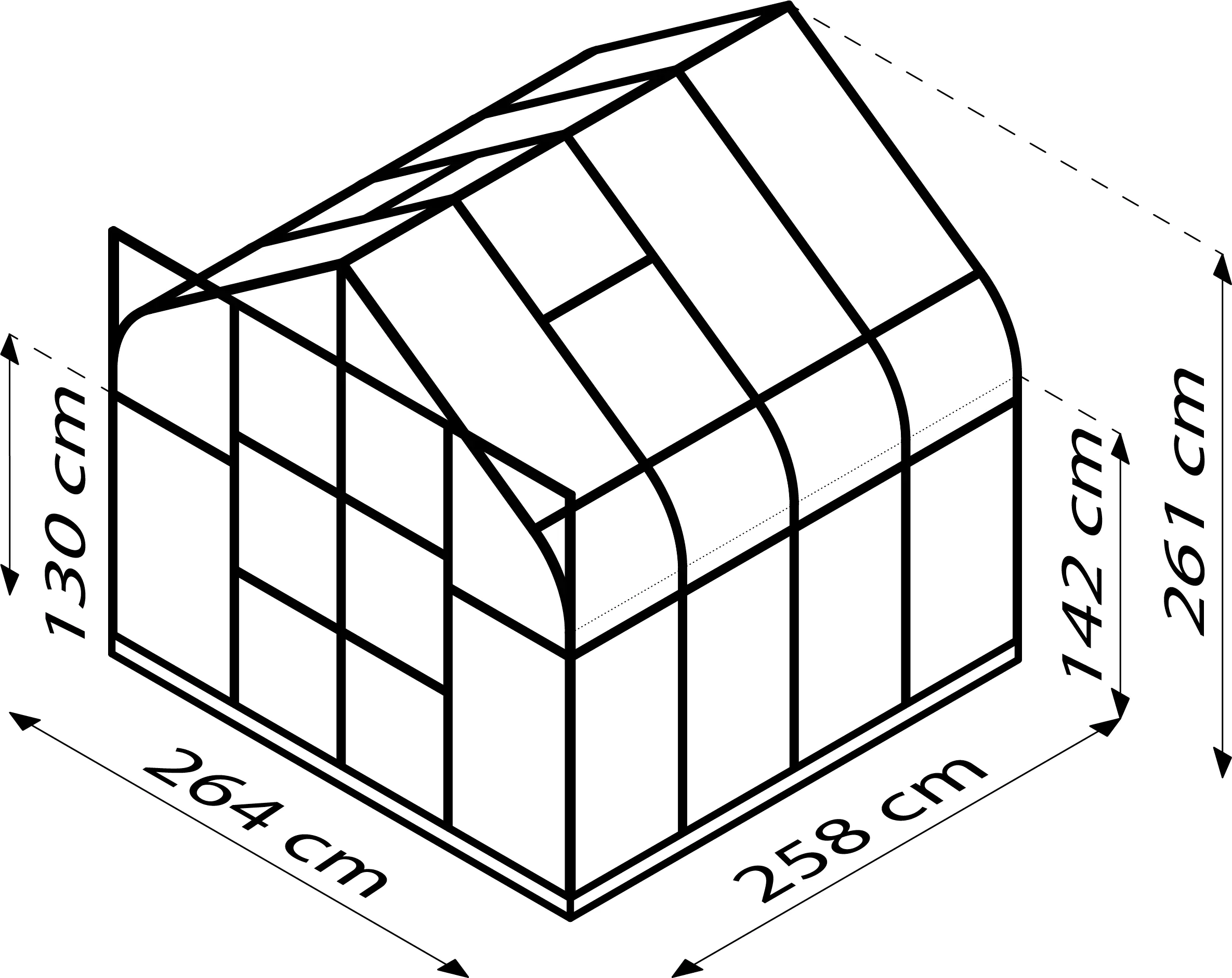 Vitava Gewächshaus Dione 6700 Alu 2,64 x 2,58 x 2,55 m Vitava Gewächshaus Dione 6700 Alu 2,64 x 2,58 x 2,55 m