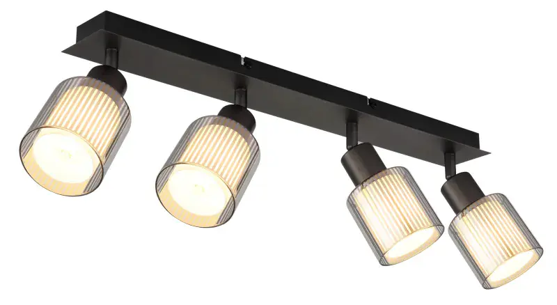 Globo Strahler Villegas 56 x 18,6 cm schwarz-chrom matt