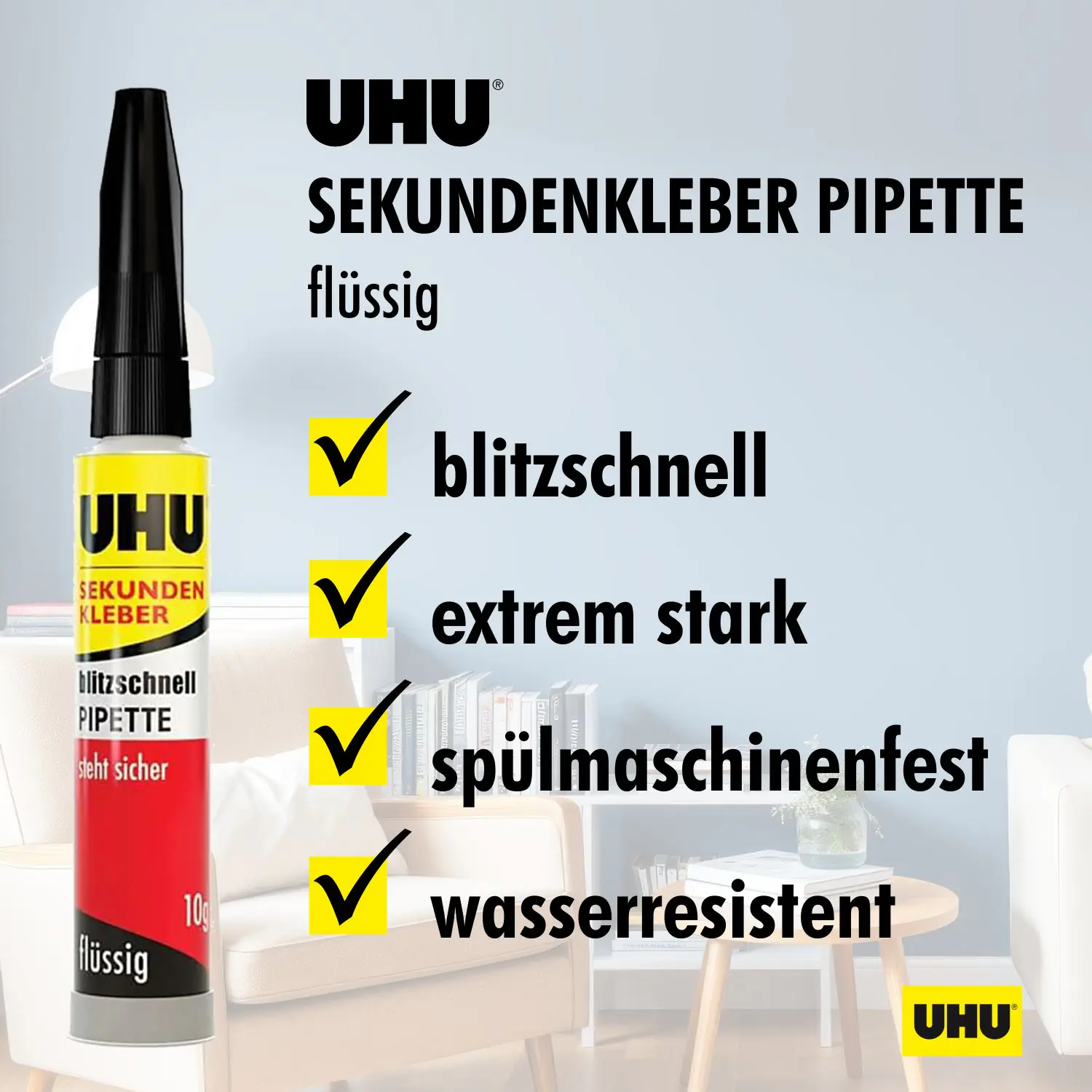 UHU Sekundenkleber blitzschnell Pipette Control 10 g