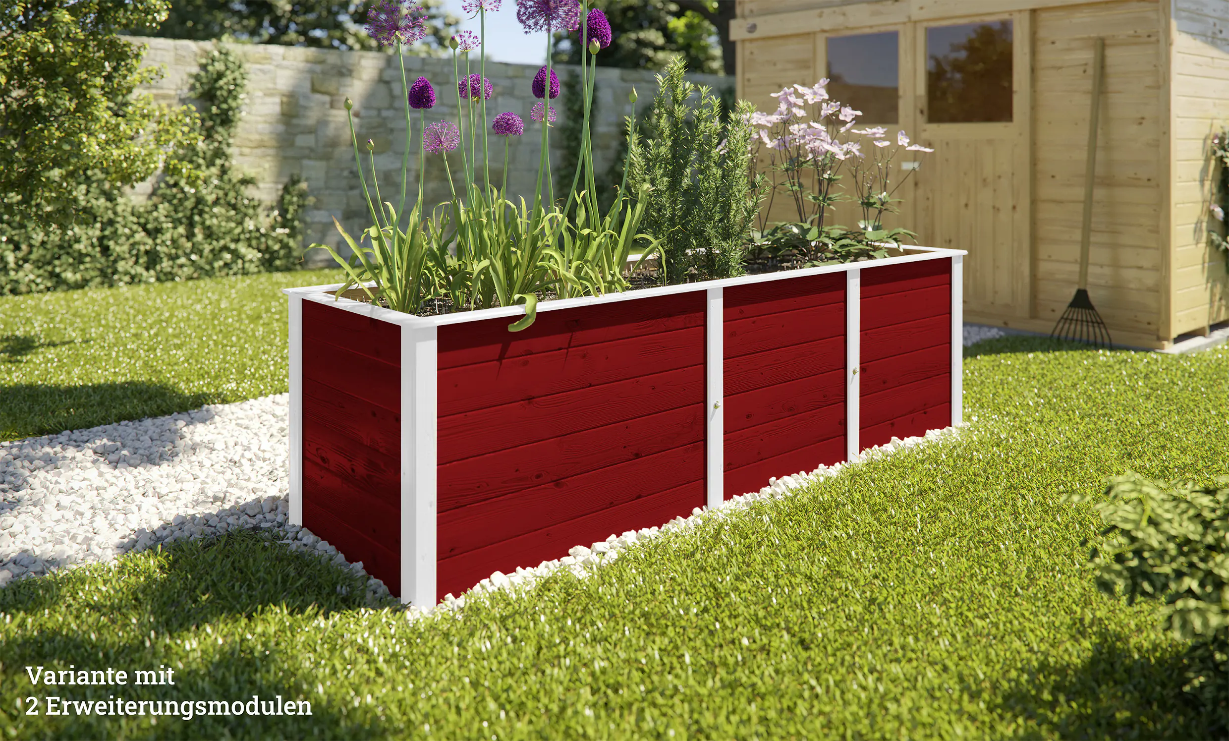 Weka Ergänzungssatz Hochbeet Modular , 21 mm, rot, 67 cm