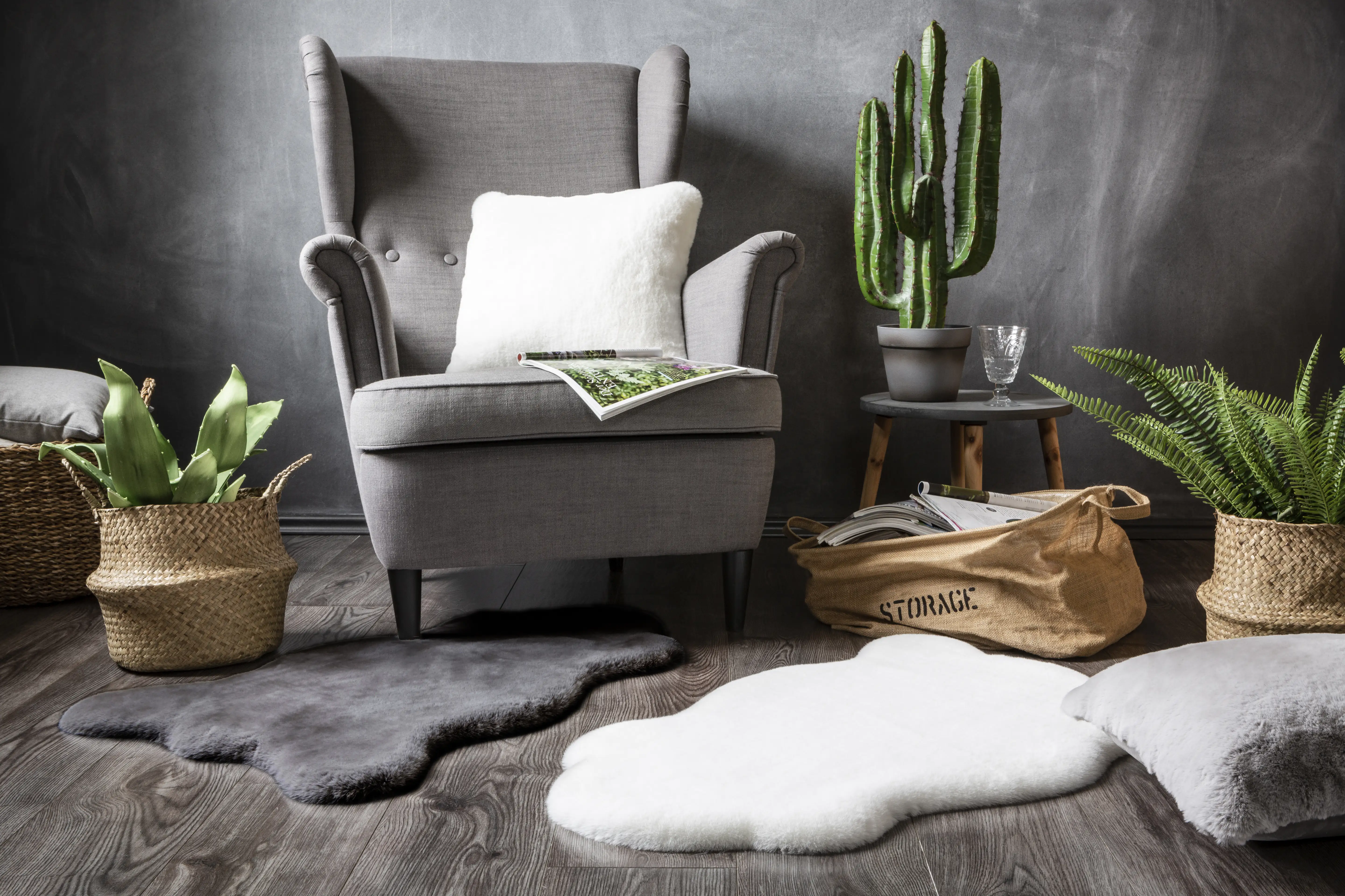 4002398885364_2 Andiamo Kunstfell Cingoli anthrazit, 55 x 80 cm