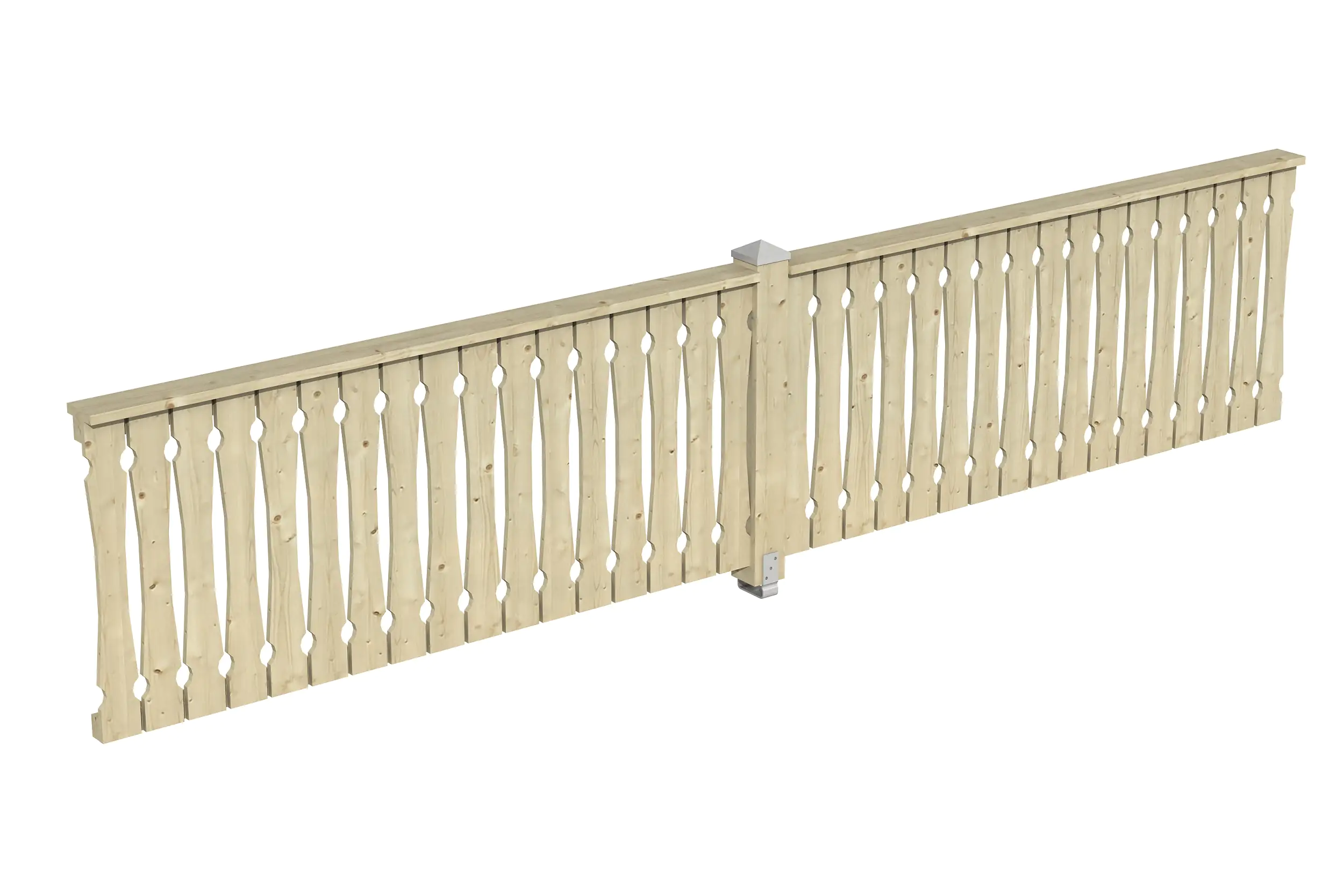 SKAN HOLZ Brüstung Balkonschalung 465 x 96 cm, Fichte, natur