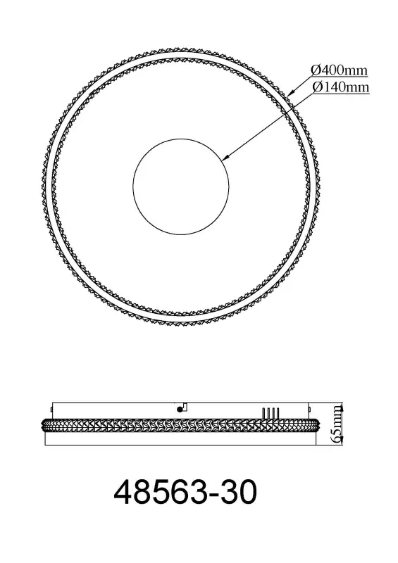 Globo Deckenleuchte Shirley 41 x 6,5 cm Ø x H schwarz CCT