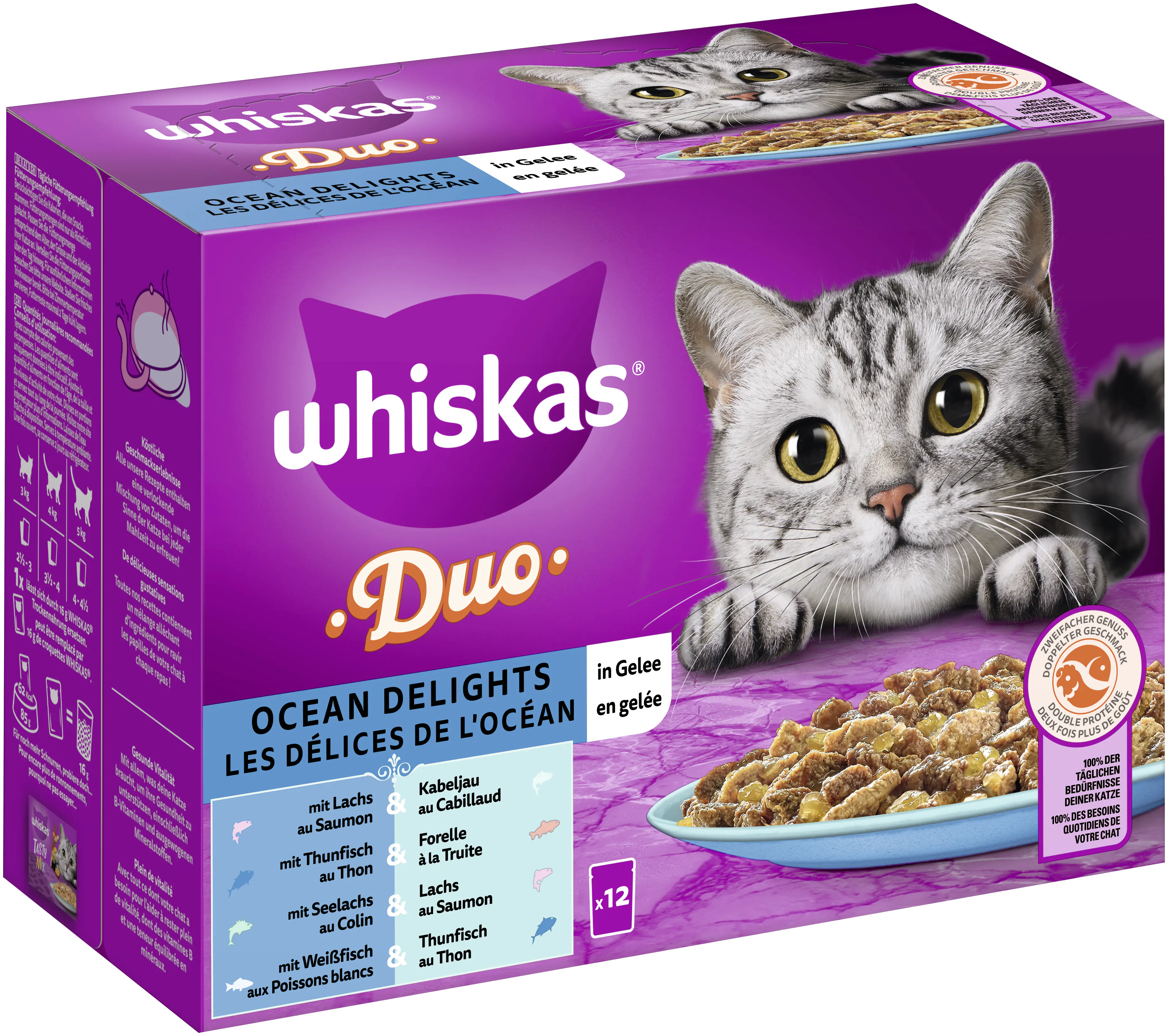 Whiskas Multipack Duo Ocean Delight in Gelee Katzenfutter 12 x 85 g