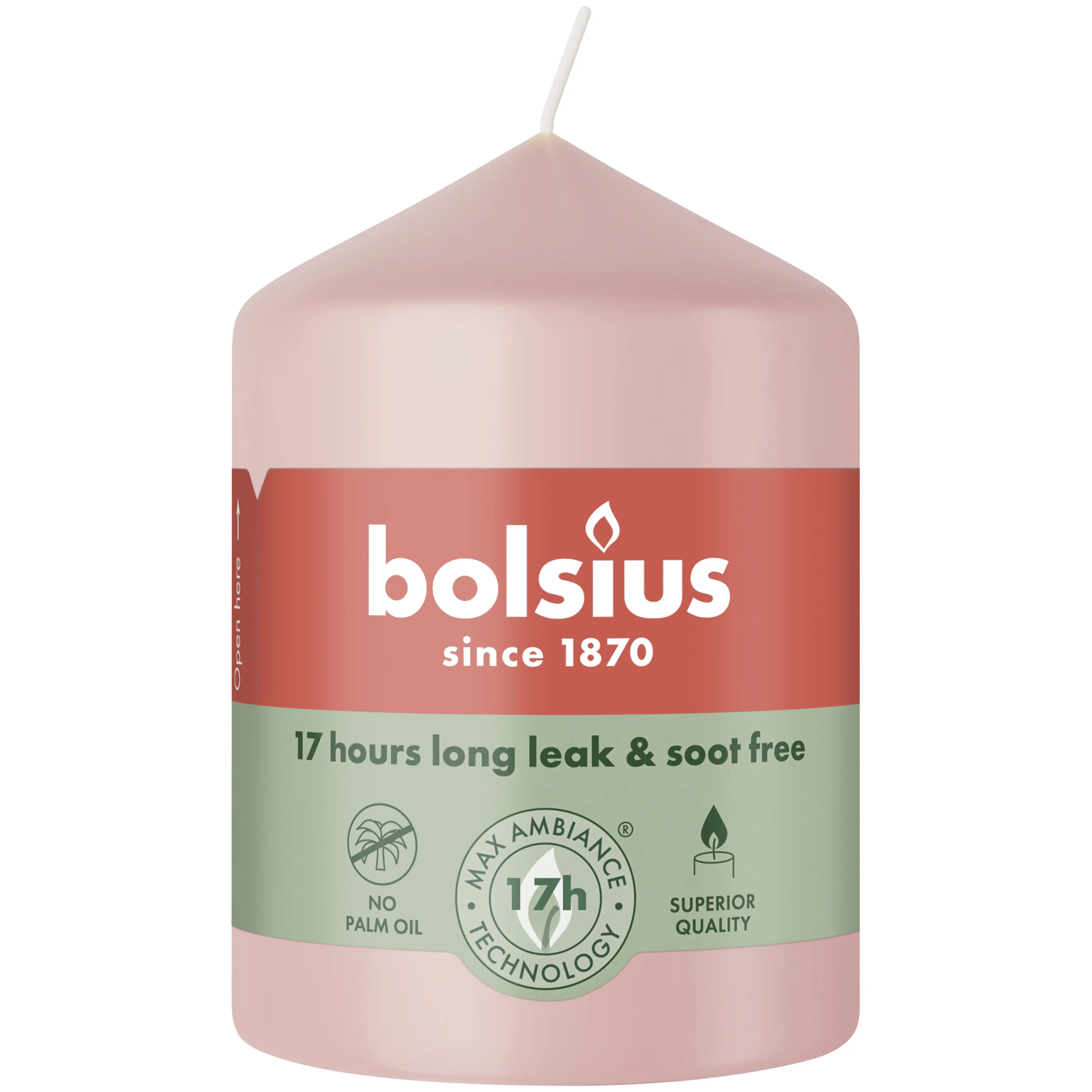 Bolsius Stumpenkerze rosa 8 cm Ø 5,8 cm 