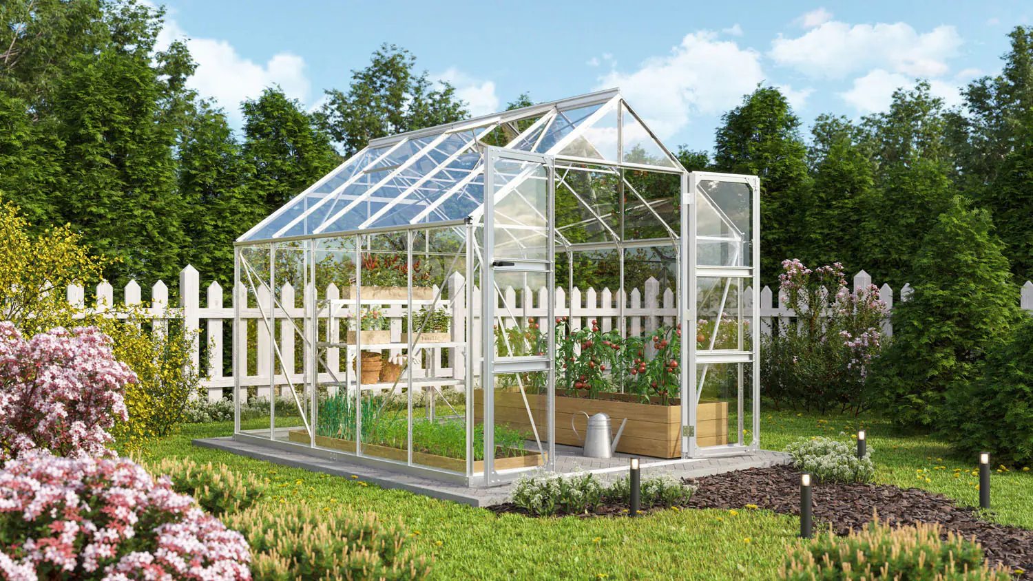 Vitavia Gewächshaus Domus 8300 257 x 324 cm 3 mm Sicherheitsglas Vitavia Gewächshaus Domus 8300 257 x 324 cm 3 mm Sicherheitsglas