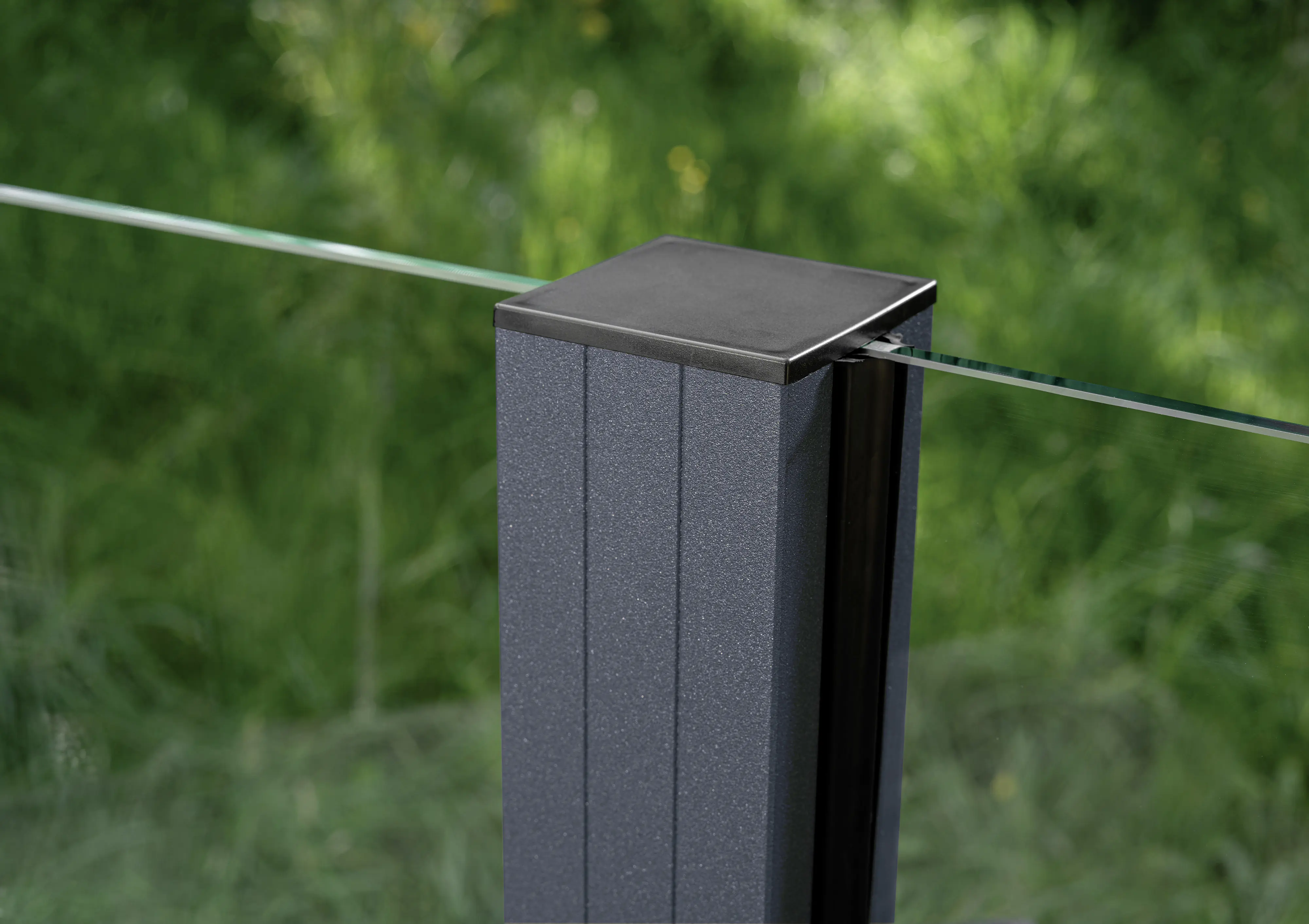 Ambiente Aluminium-Pfosten 187 cm, 68 x 68 mm, Anthrazit Struktur 7016