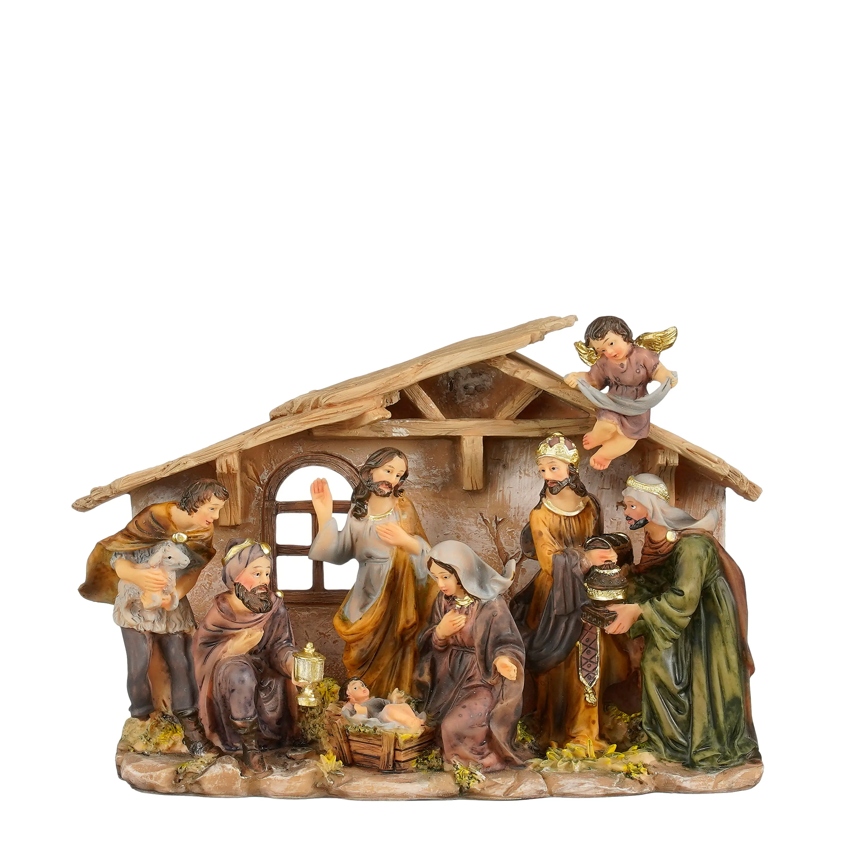 Mica Weihnachtsdeko Weihnachtstall 20 x 14 x 5 cm mehrfarbig