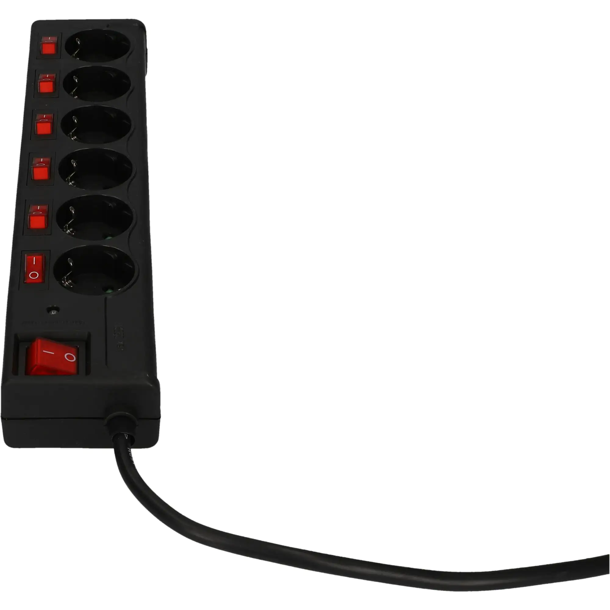 Unitec Steckdosenleiste 6-fach 1,4m Überspannungsschutz, Schalter, schwarz