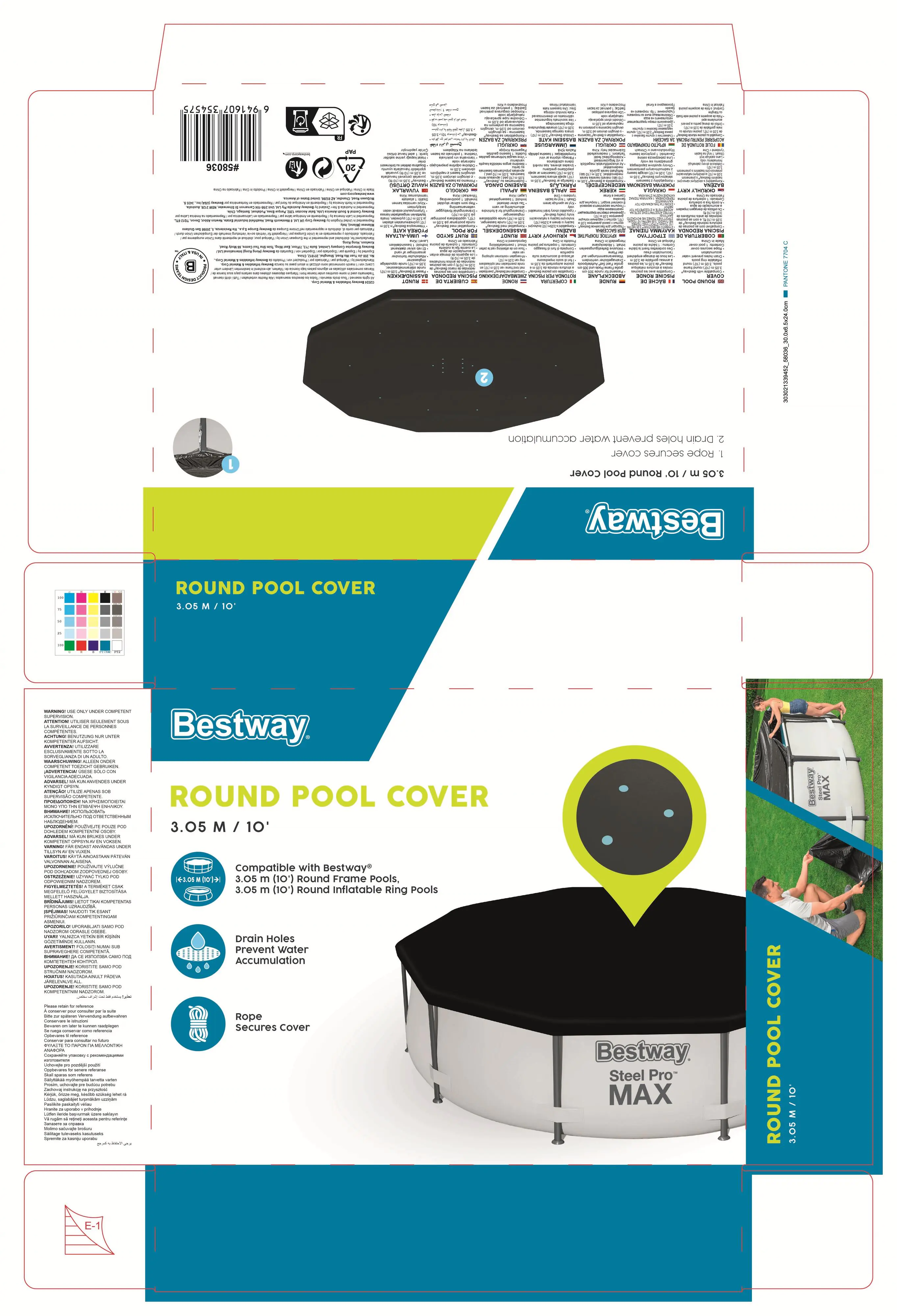 Bestway Flowclear PVC-Abdeckplane Maße: Ø305 cm Bestway Flowclear PVC-Abdeckplane Maße: Ø305 cm