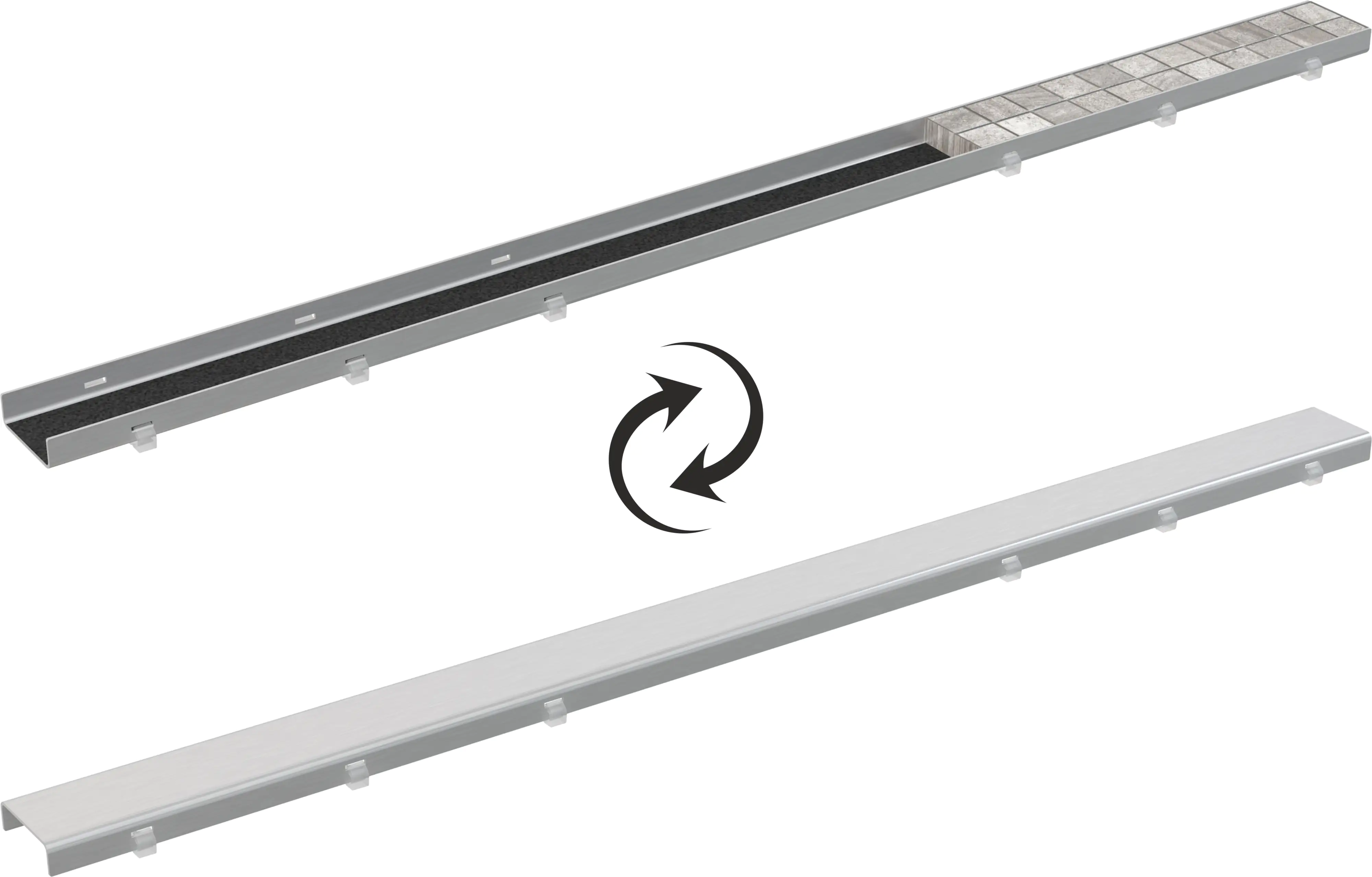 Primaster Rost für Duschrinne Edelstahl 75 cm silber befliesbar