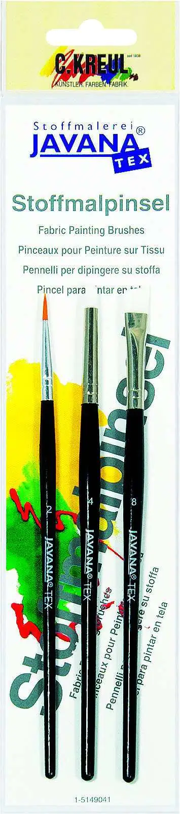 Kreul Javana Pinsel für Stoff- und Seidenmalfarben 3er Set