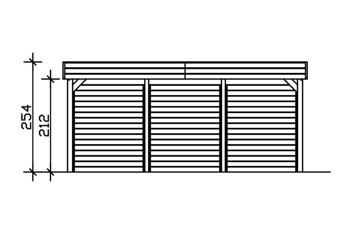SKAN HOLZ Carport Friesland Set 3 557 x 555 cm, Grün imrpägniert
