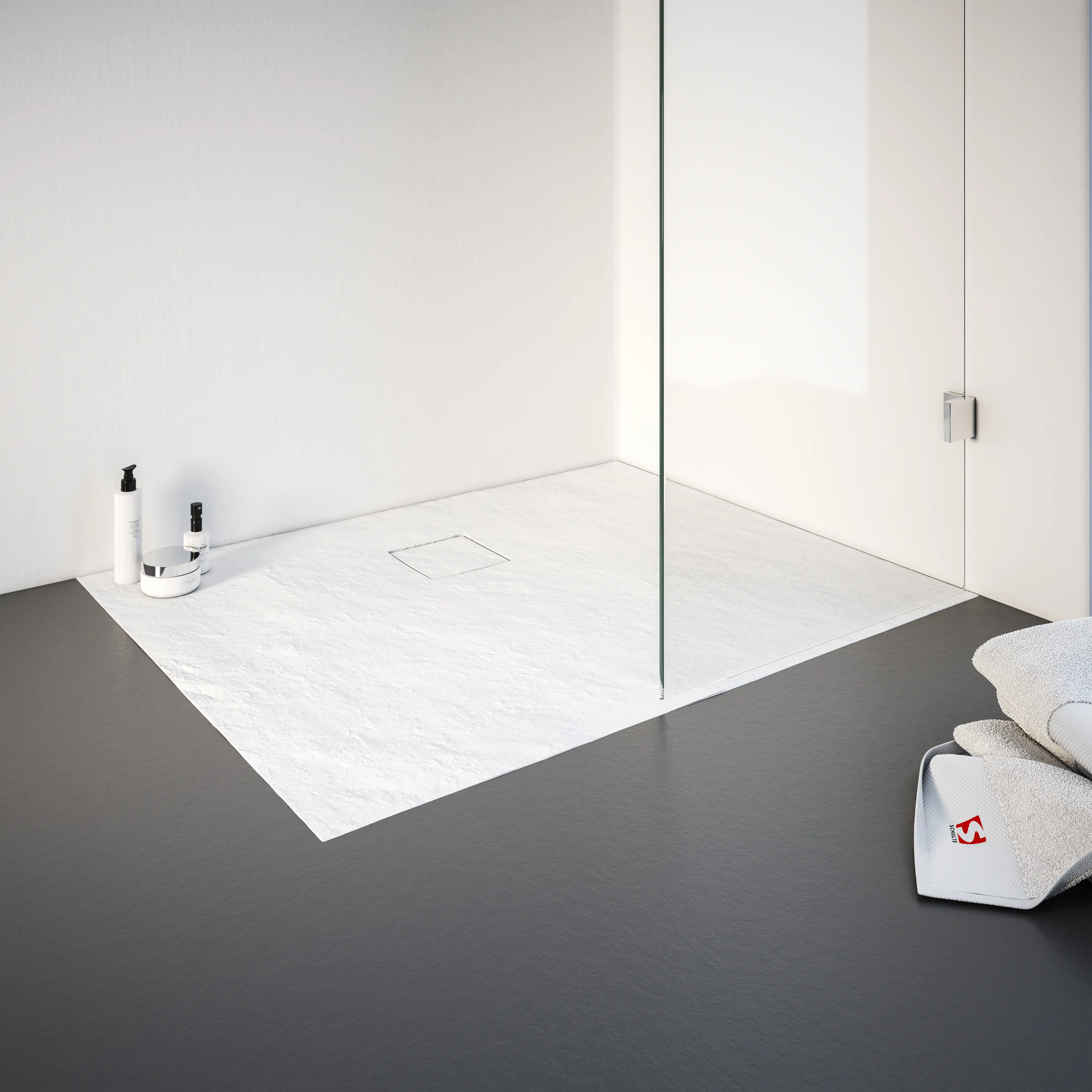 Schulte Duschwanne Steinstruktur 80 x 100 cm weiß