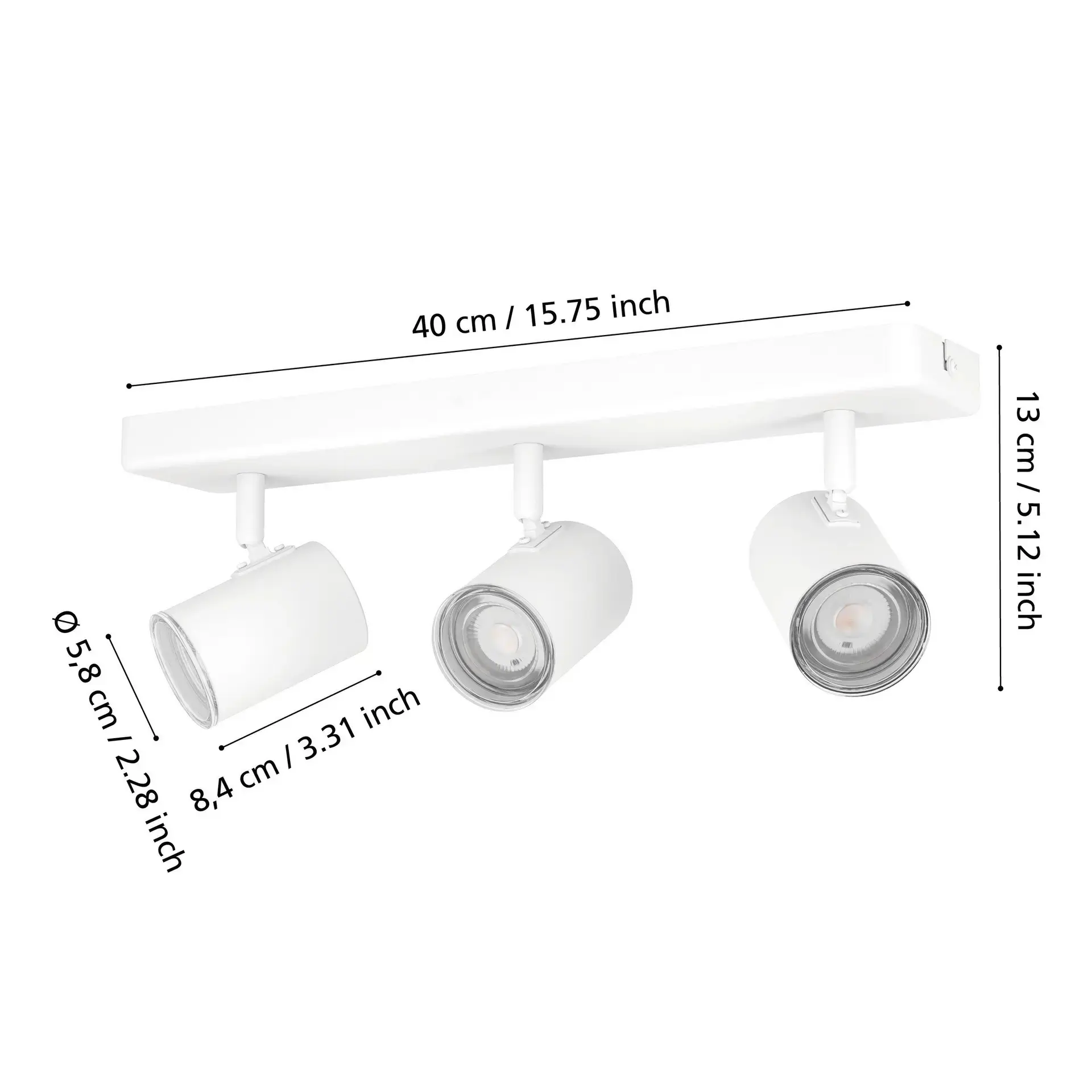 Eglo Leuchten 3er Spot Consuma 1 weiß 40 x 13 cm
