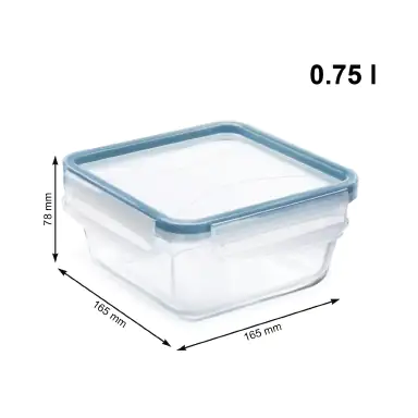 Rotho Kühlschrankdose Glas CLIC & LOCK 0,75 L, 3er Set