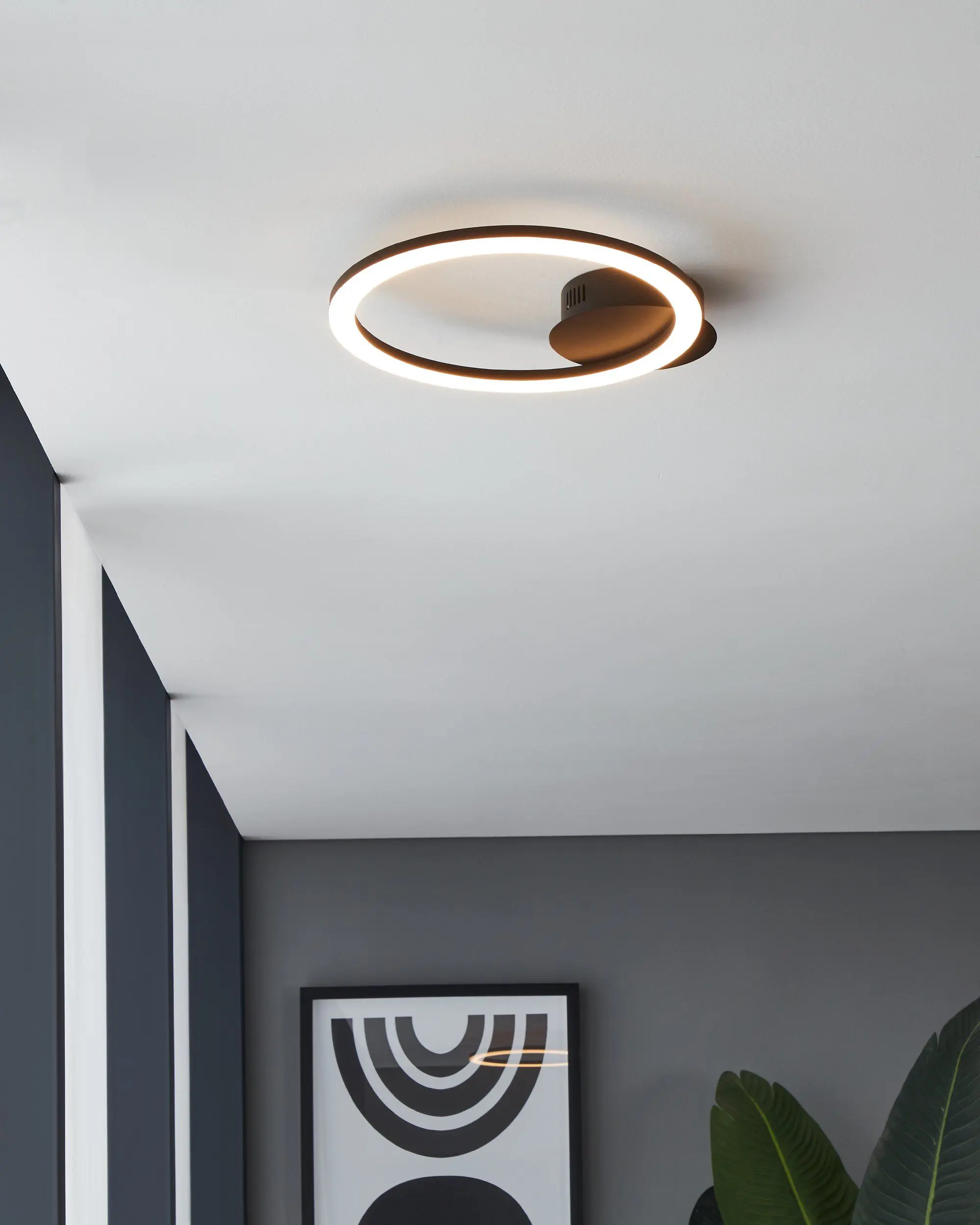 Eglo Connect LED Deckenleuchte Parrapos-Z schwarz 34 x 30 cm